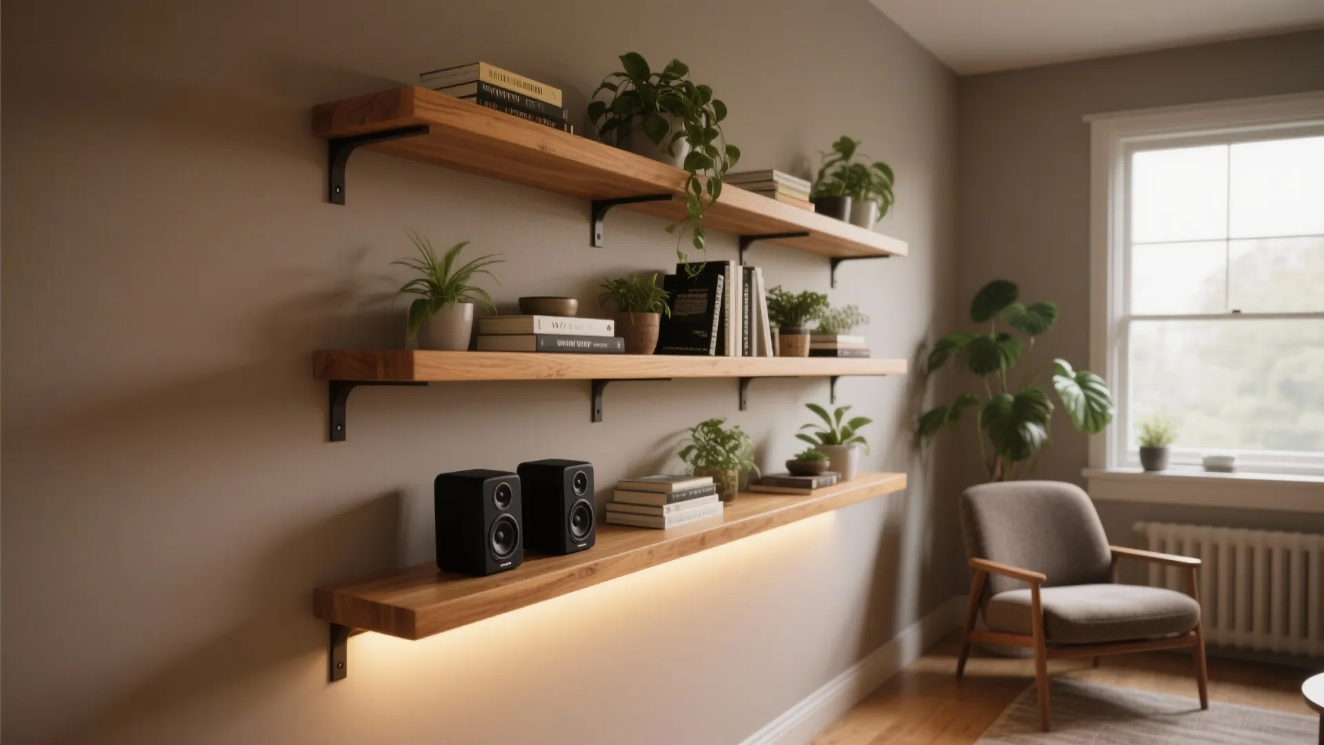 Low-Profile Shelving as a Visual Spine