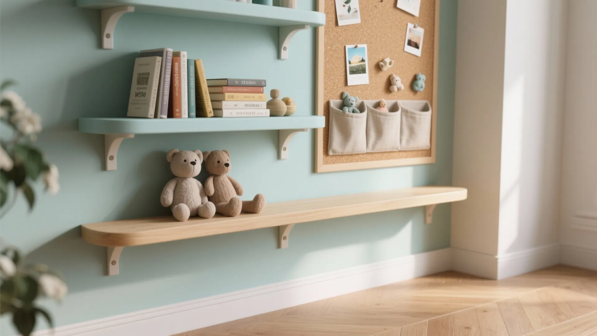 4. Low-profile shelves and soft 3D elements