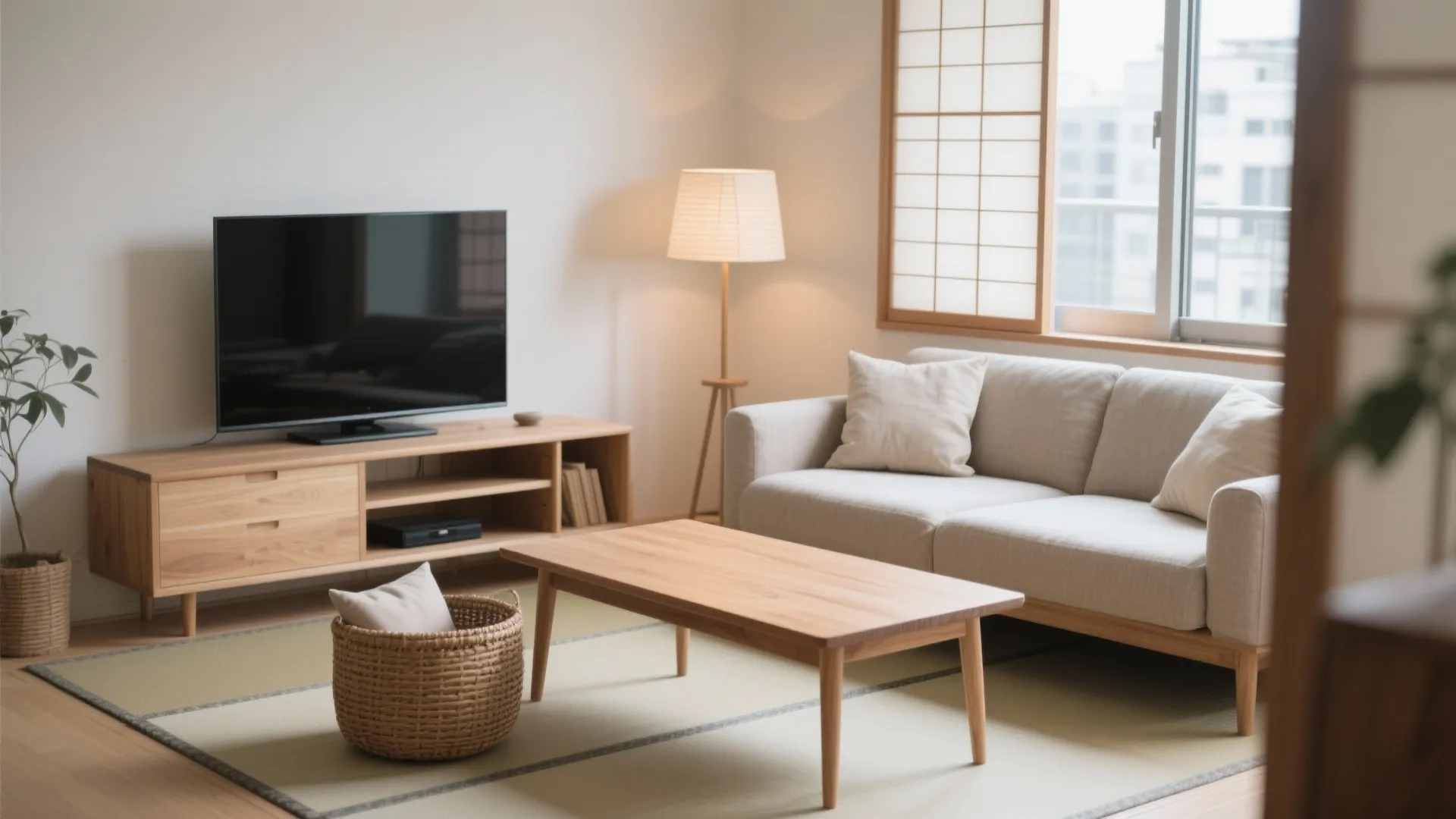 Tips 2: 低・薄・脚付きで揃える日式風リビング