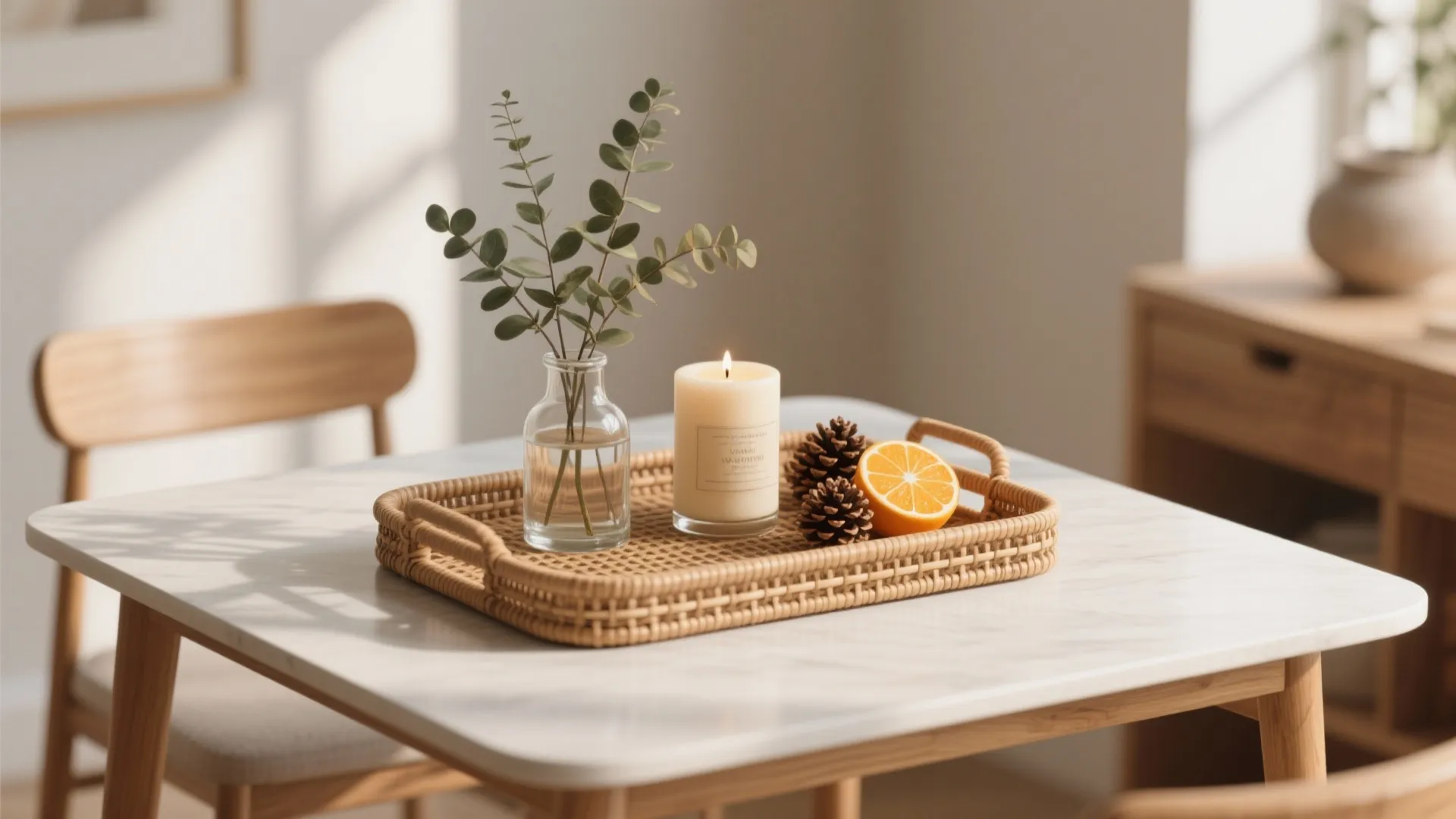 2. Low tray with seasonal accents