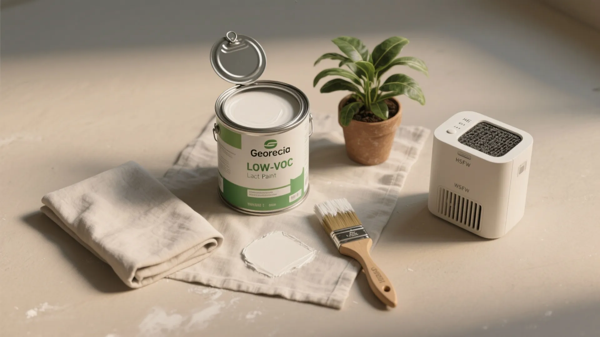 4. Choose low-VOC paints and add air cleaners if needed