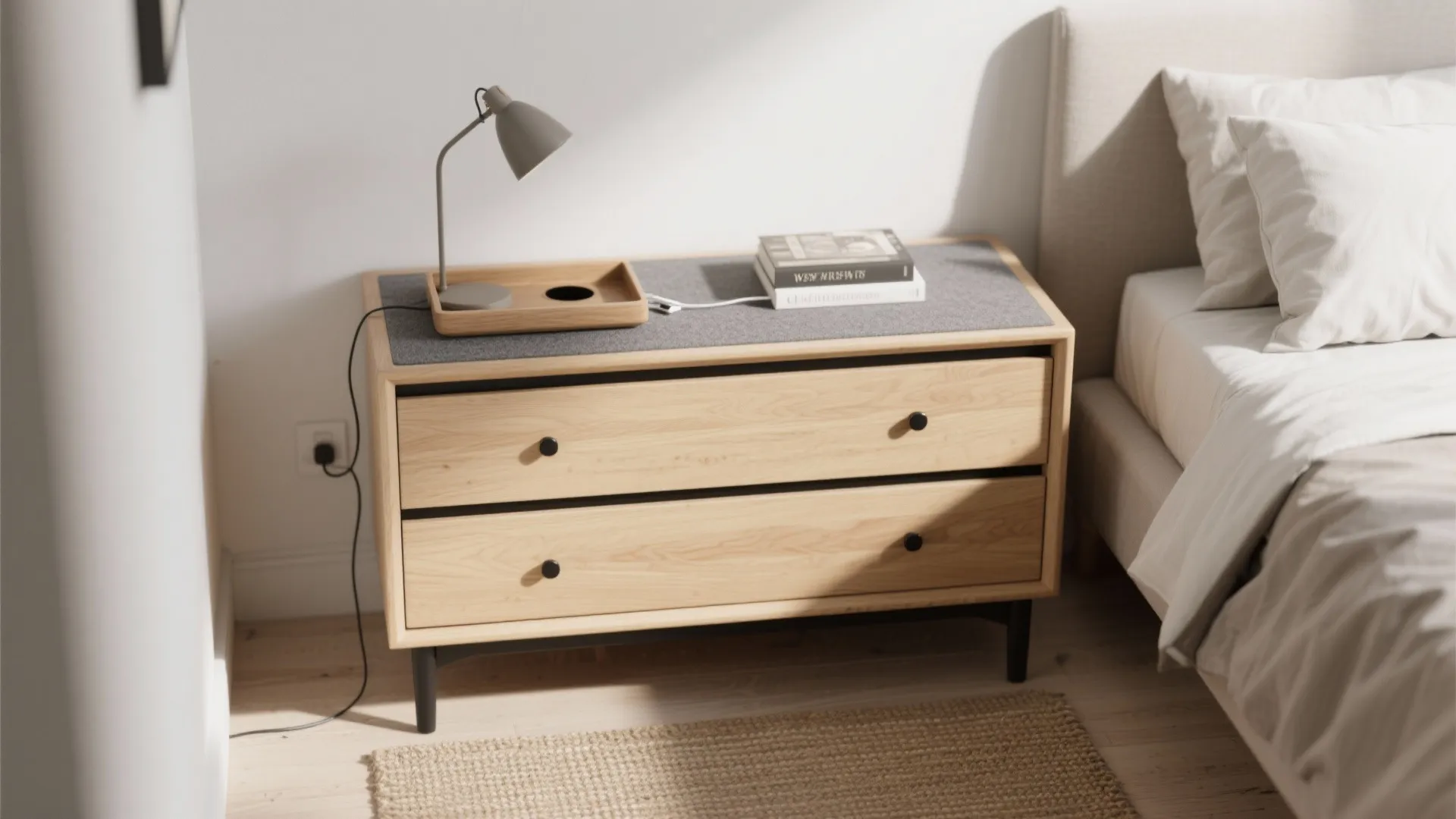 2) Low, Wide Dresser That Doubles as a Nightstand