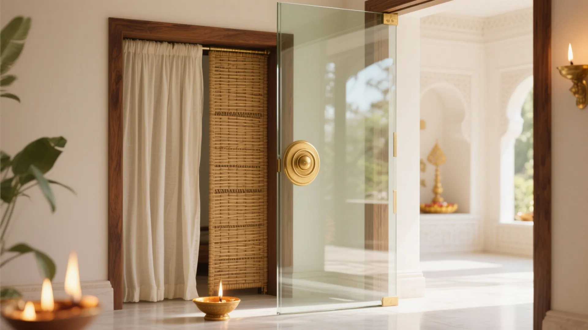 Idea 4: Low-Iron Clear Glass with Sheer or Cane Backing