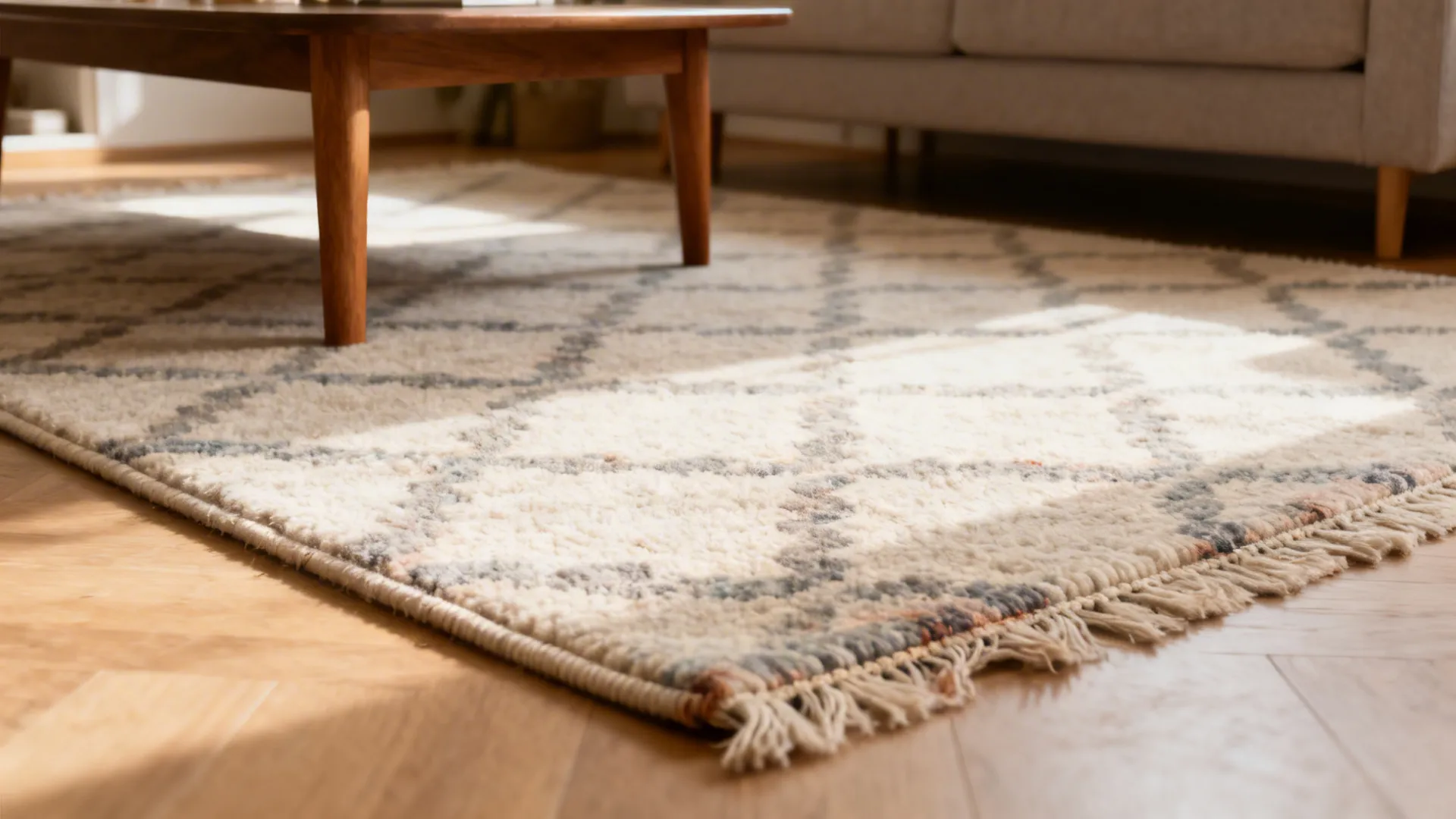 2. Low-Pile Wool with Subtle Pattern