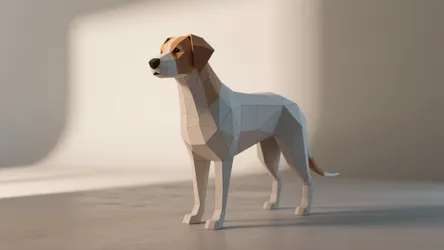 Low Poly Dog Model