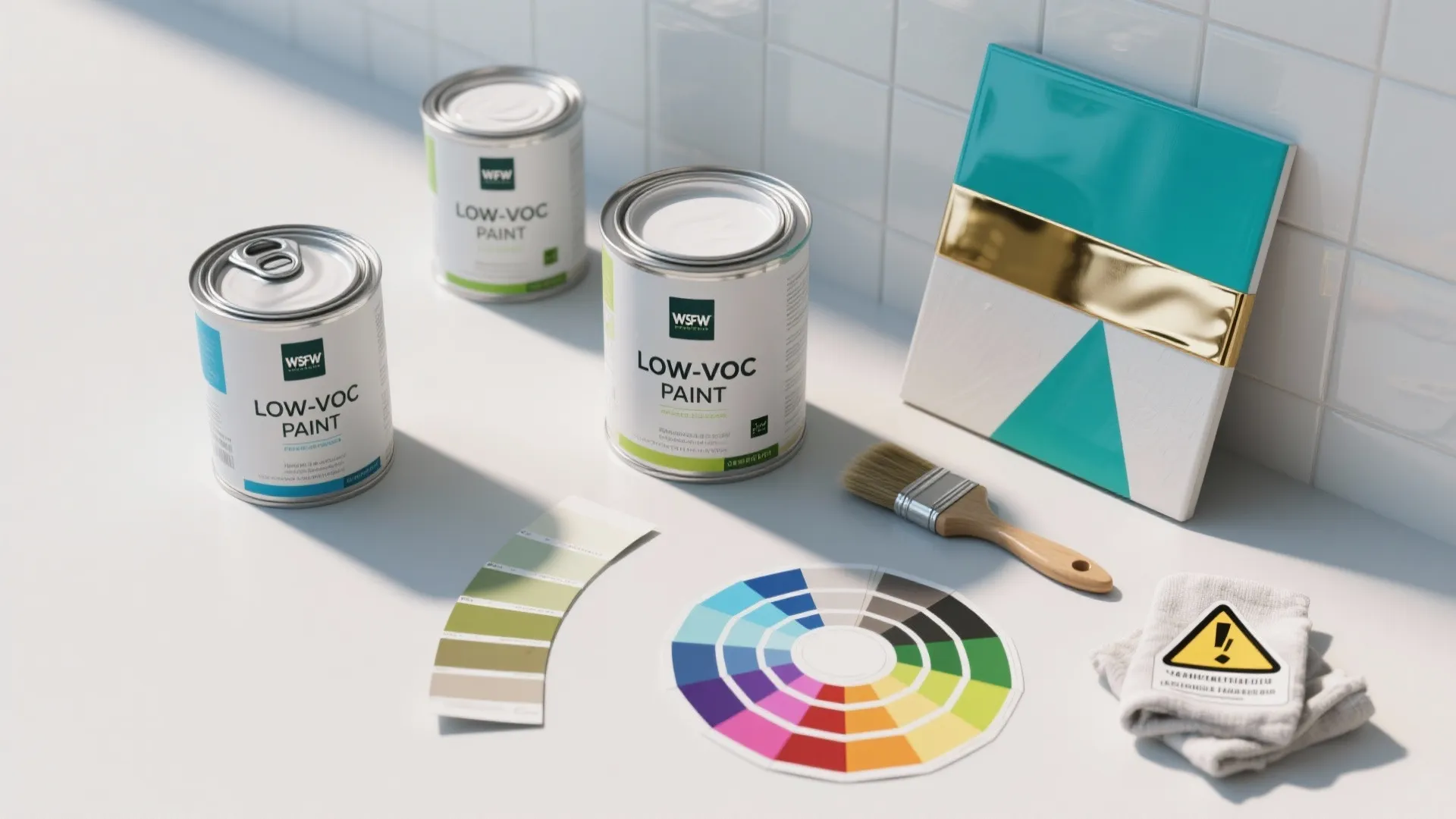 5. Go low‑VOC and pair with a painted backsplash accent