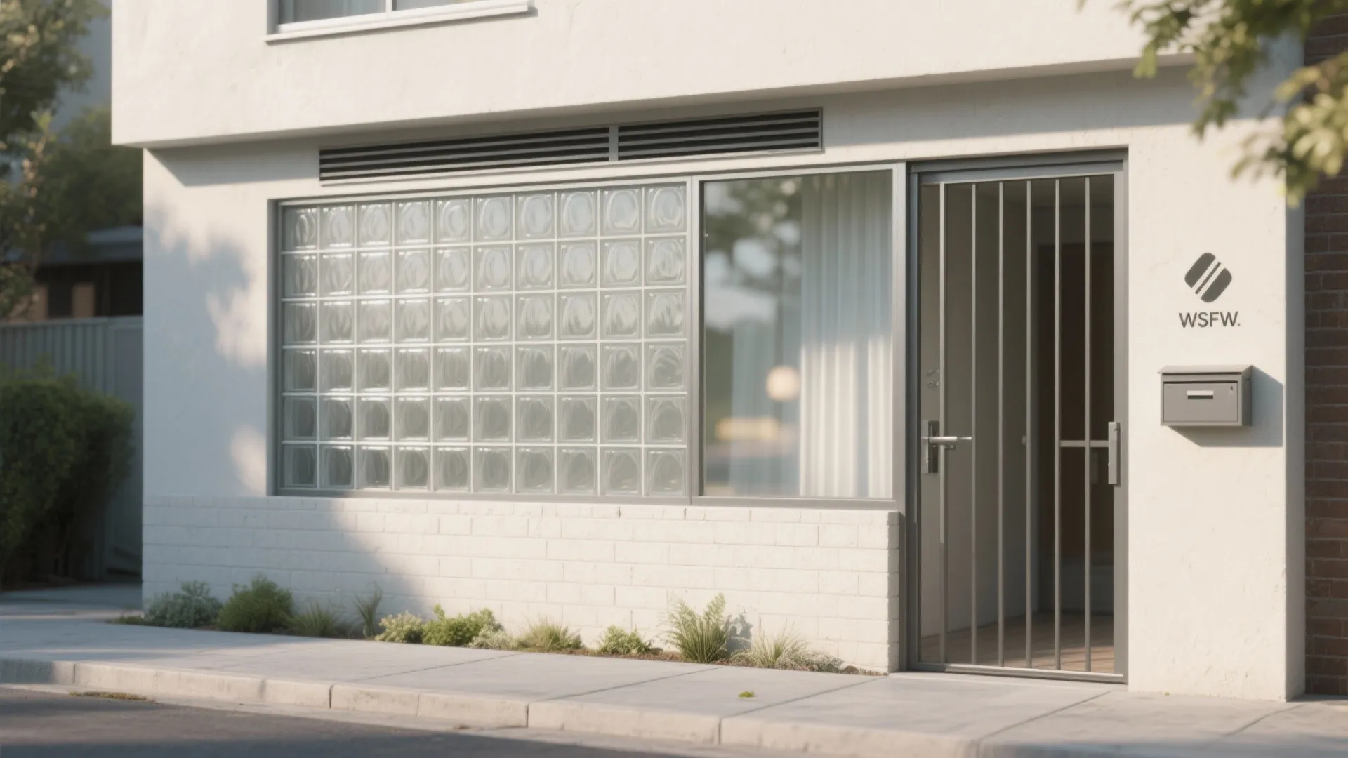 Low Wall + Translucent Infill (Glass Block or Twinwall)