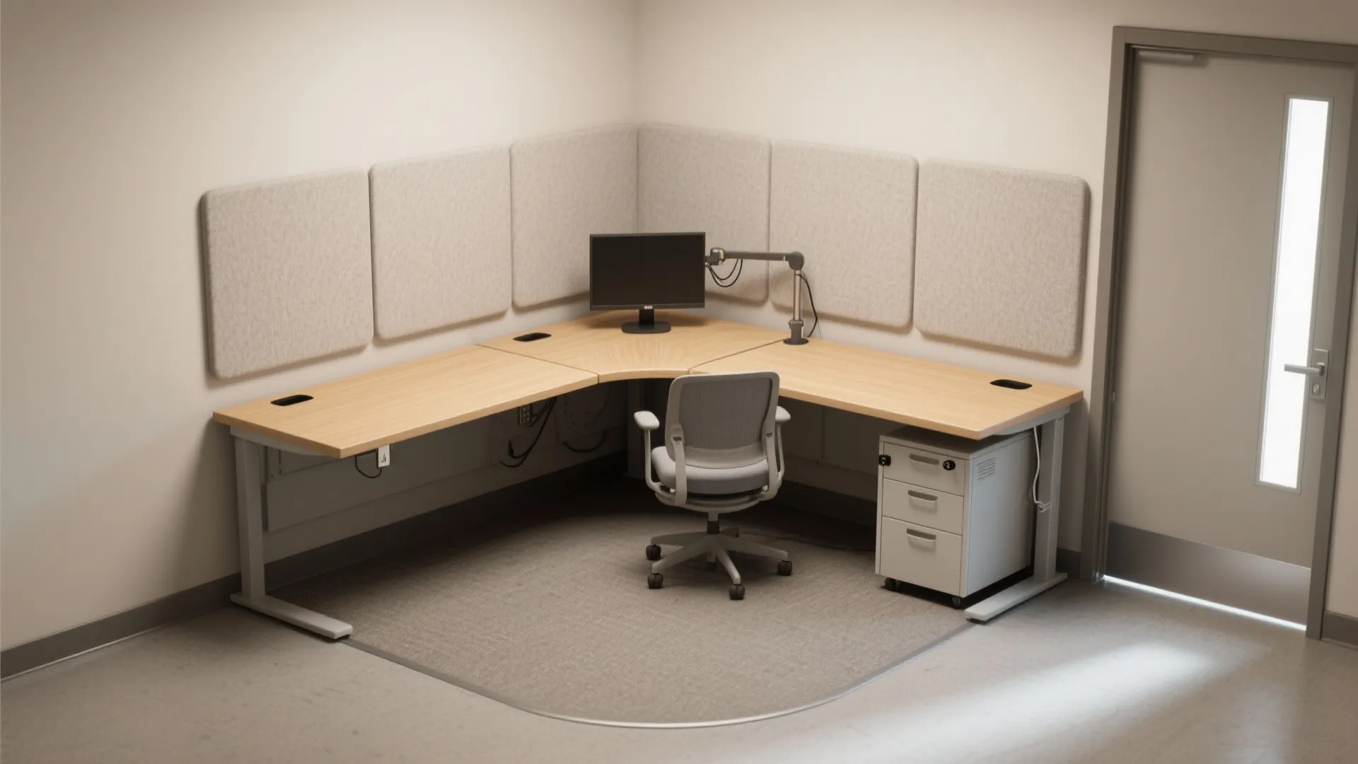 L-shaped micro study pods