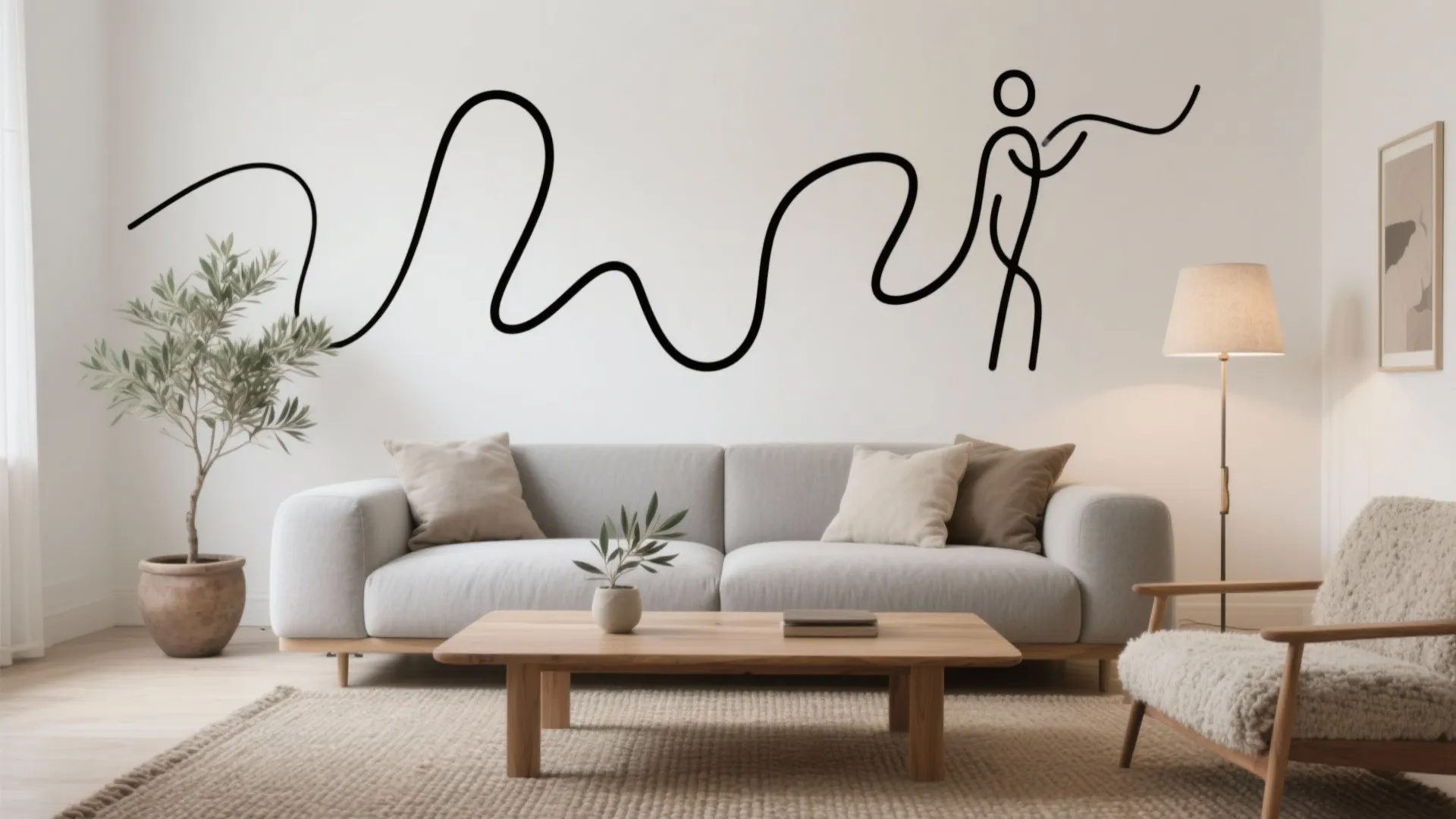 Minimalist Line Art Decals For A Calm Base