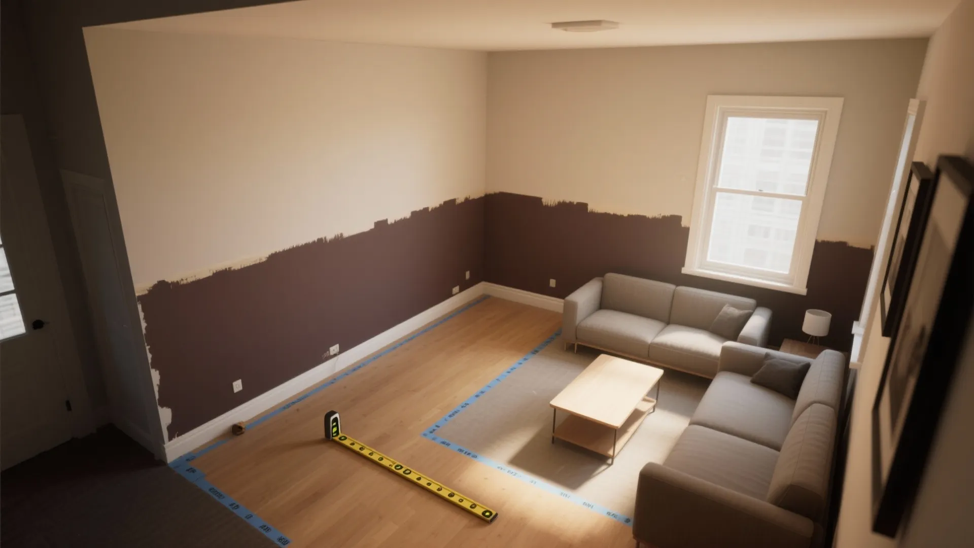 Two-Tone Color Blocking with Architectural Lines