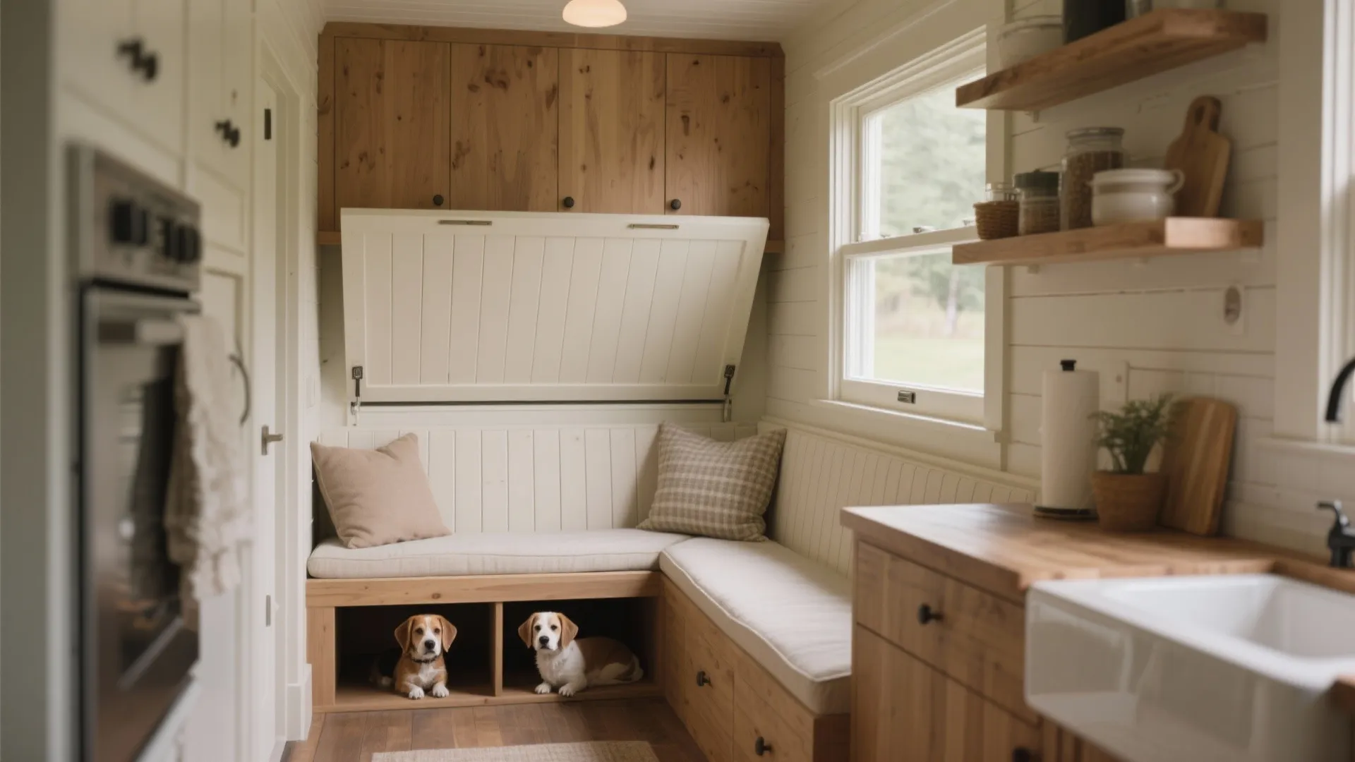 3. Compact L-Shape + Banquette Seating