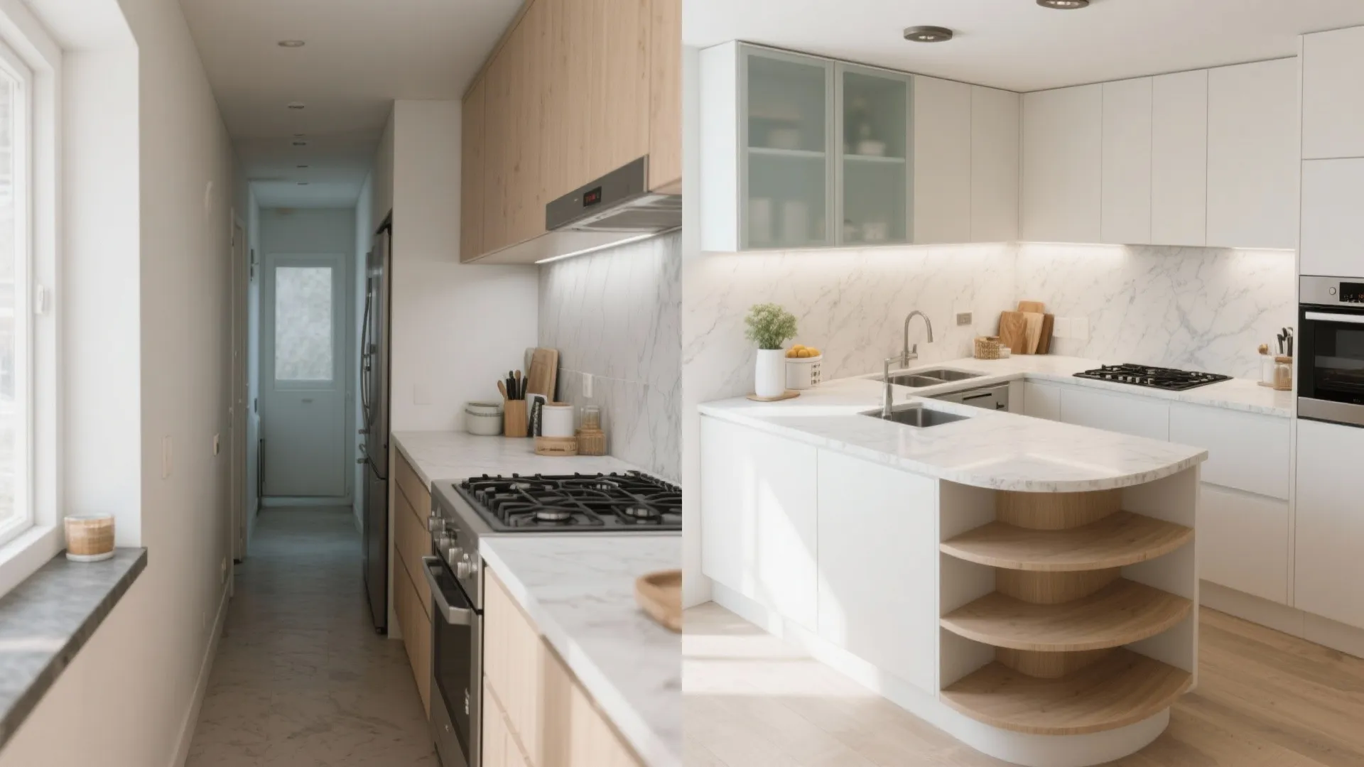 L-Shaped Layout Frees Counter Space