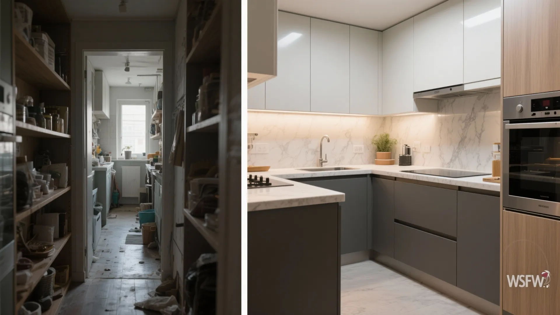 L-shaped kitchen layout for efficient workflows