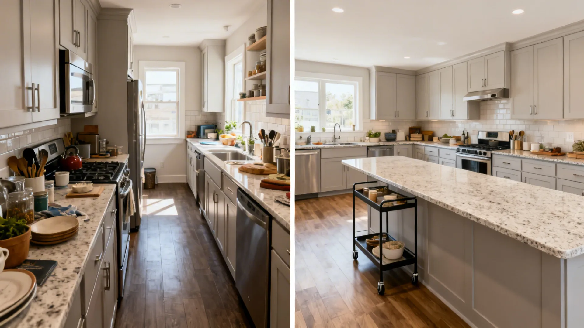 L-Shaped Layout to Free Counter Space