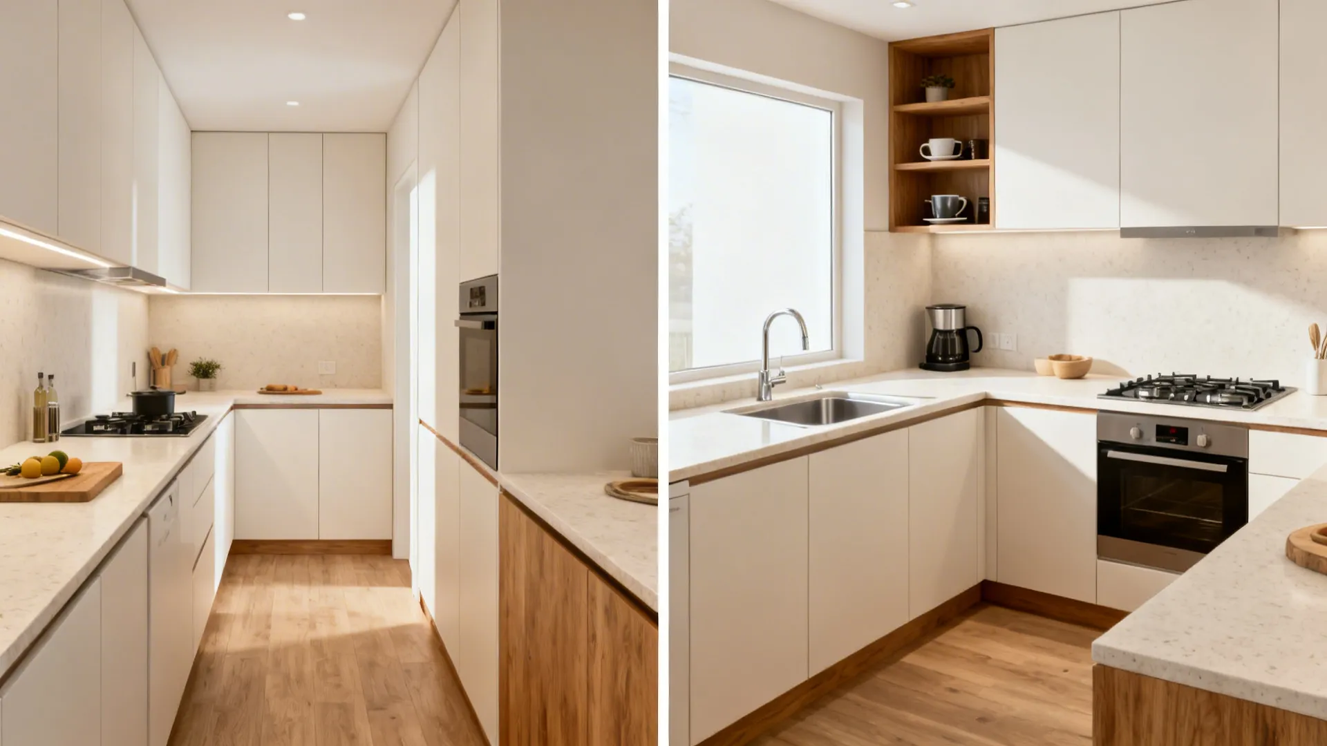 An L-Shaped Layout that Frees Counter Space