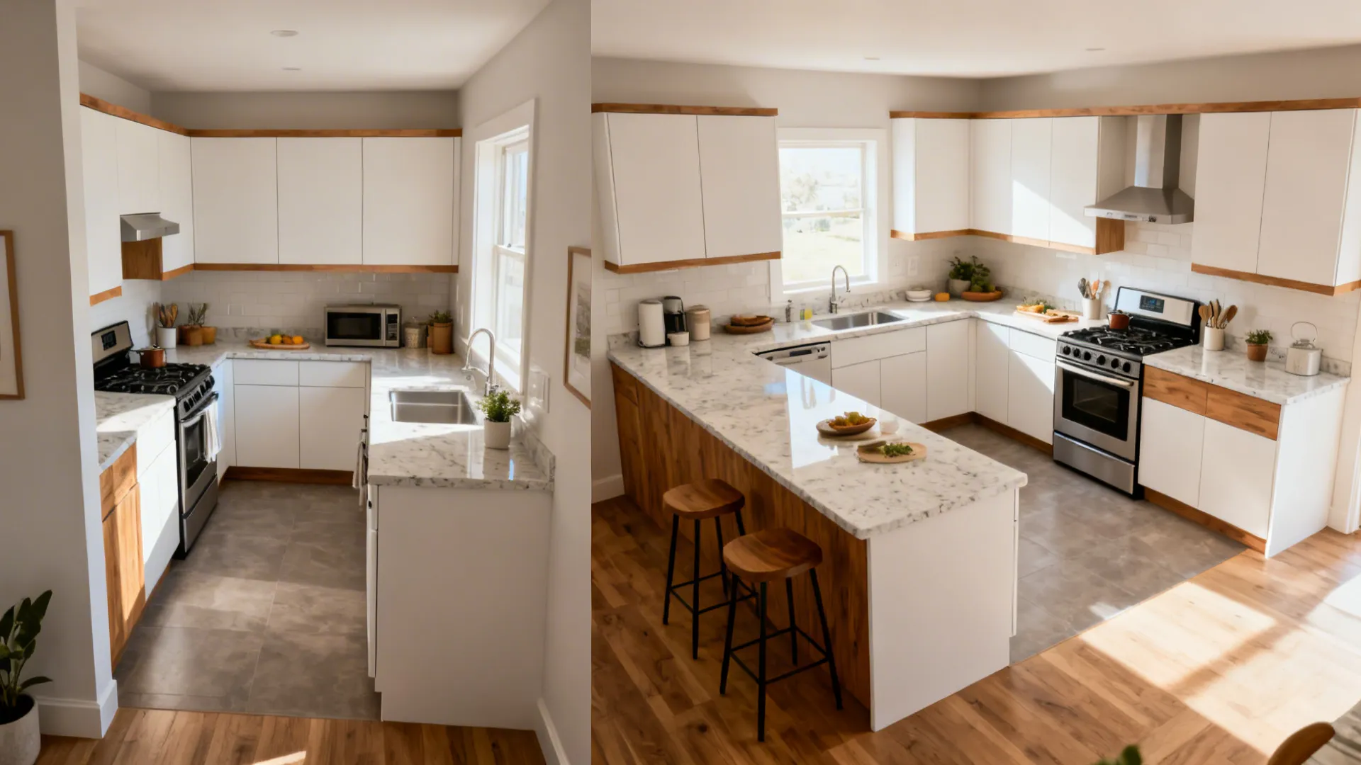 L-Shaped Compact Kitchen Layouts