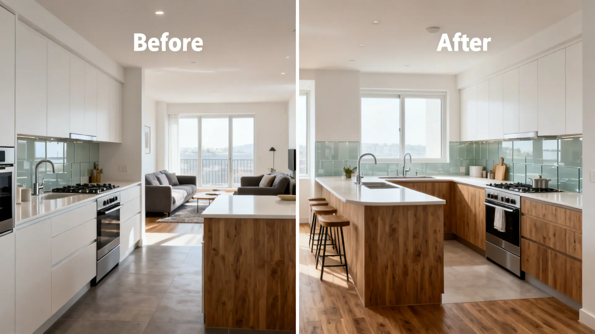 L-shaped layout to unlock flow