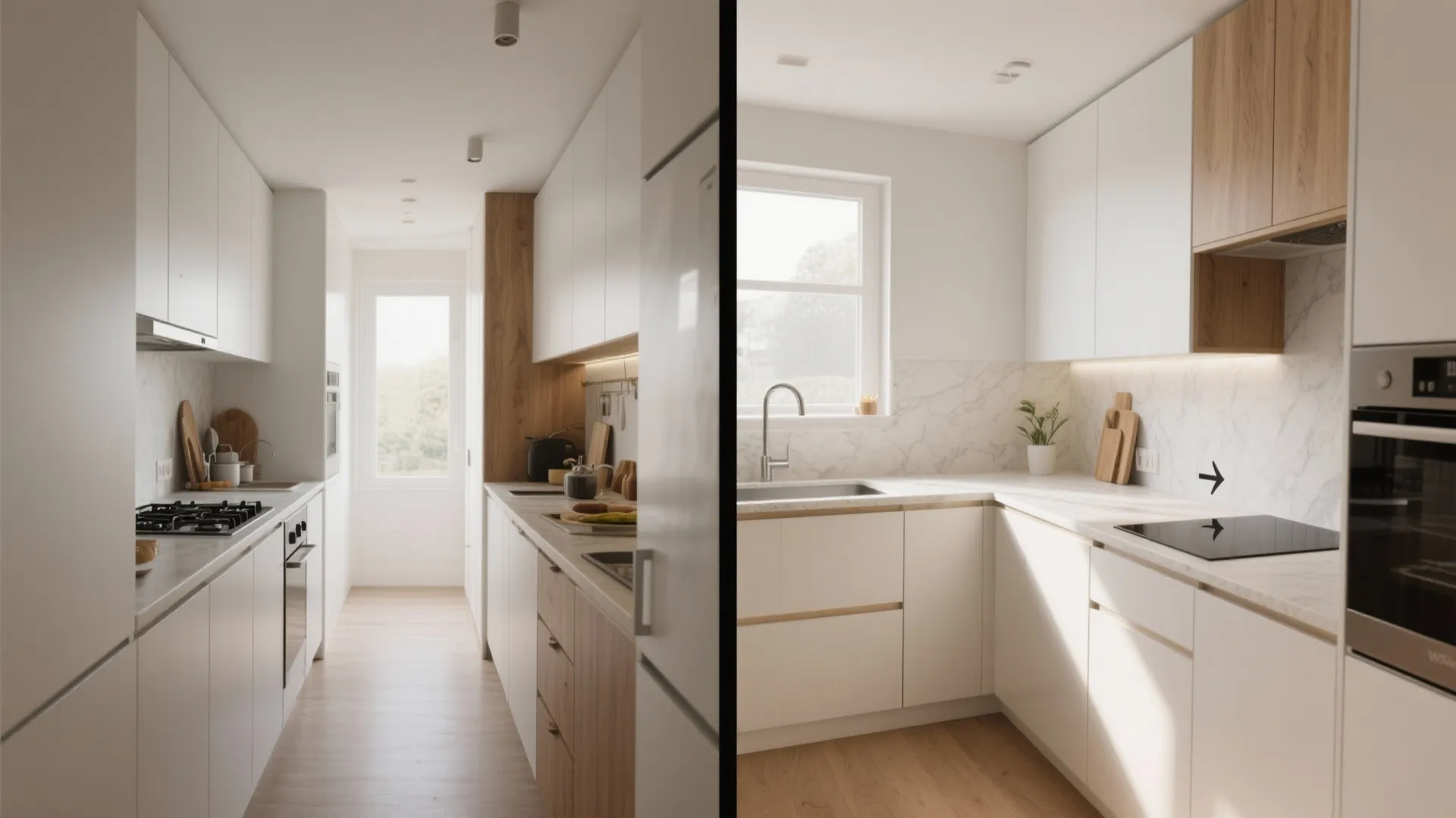 L-Shaped Layout That Frees Counter Space