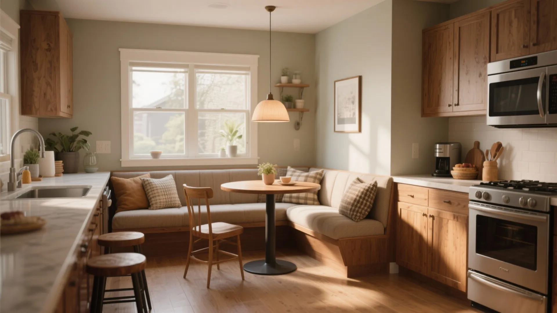 2. L-Shaped with a Breakfast Nook: social and functional