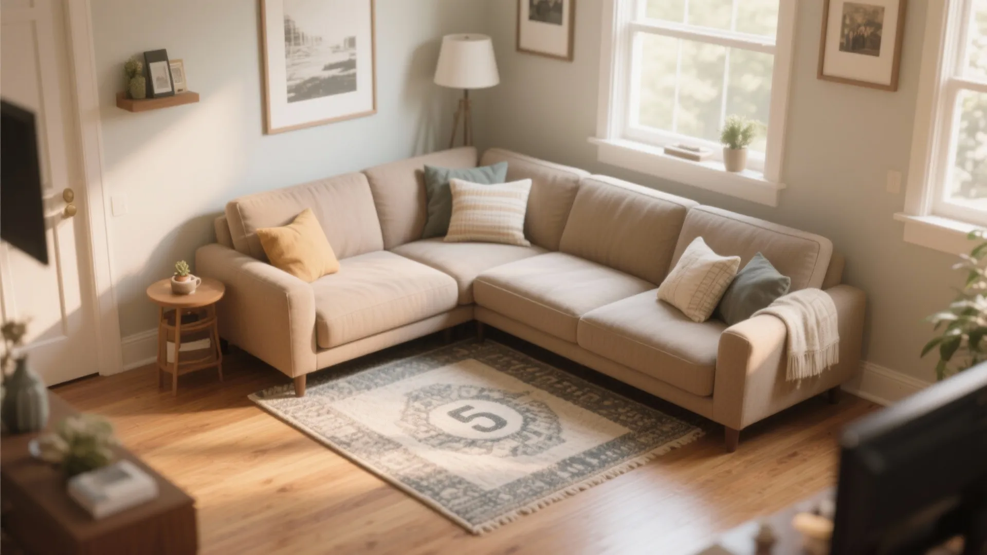 Aligning with L-Shaped Furniture