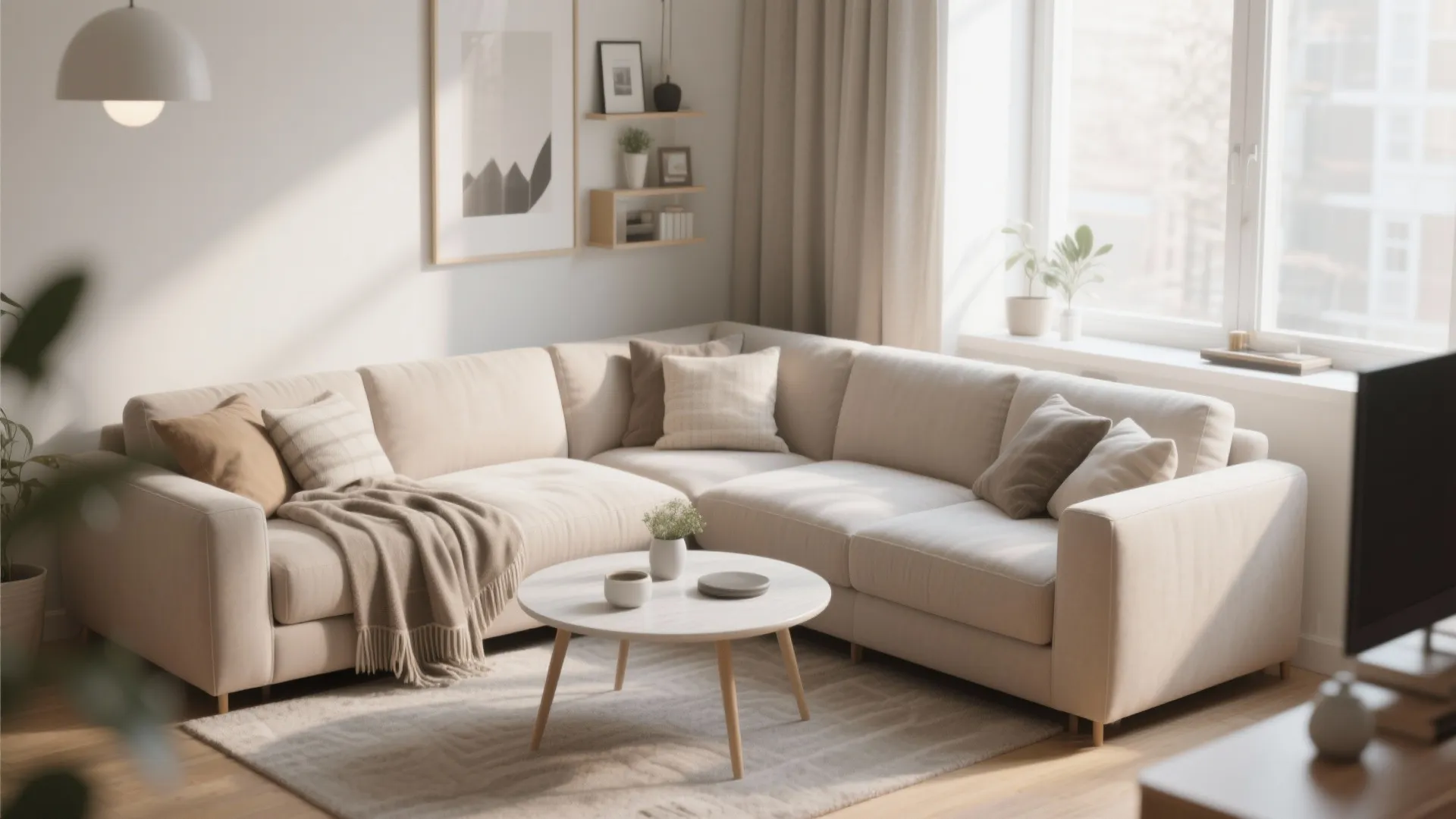 3. L-Shaped Sofa Against a Corner