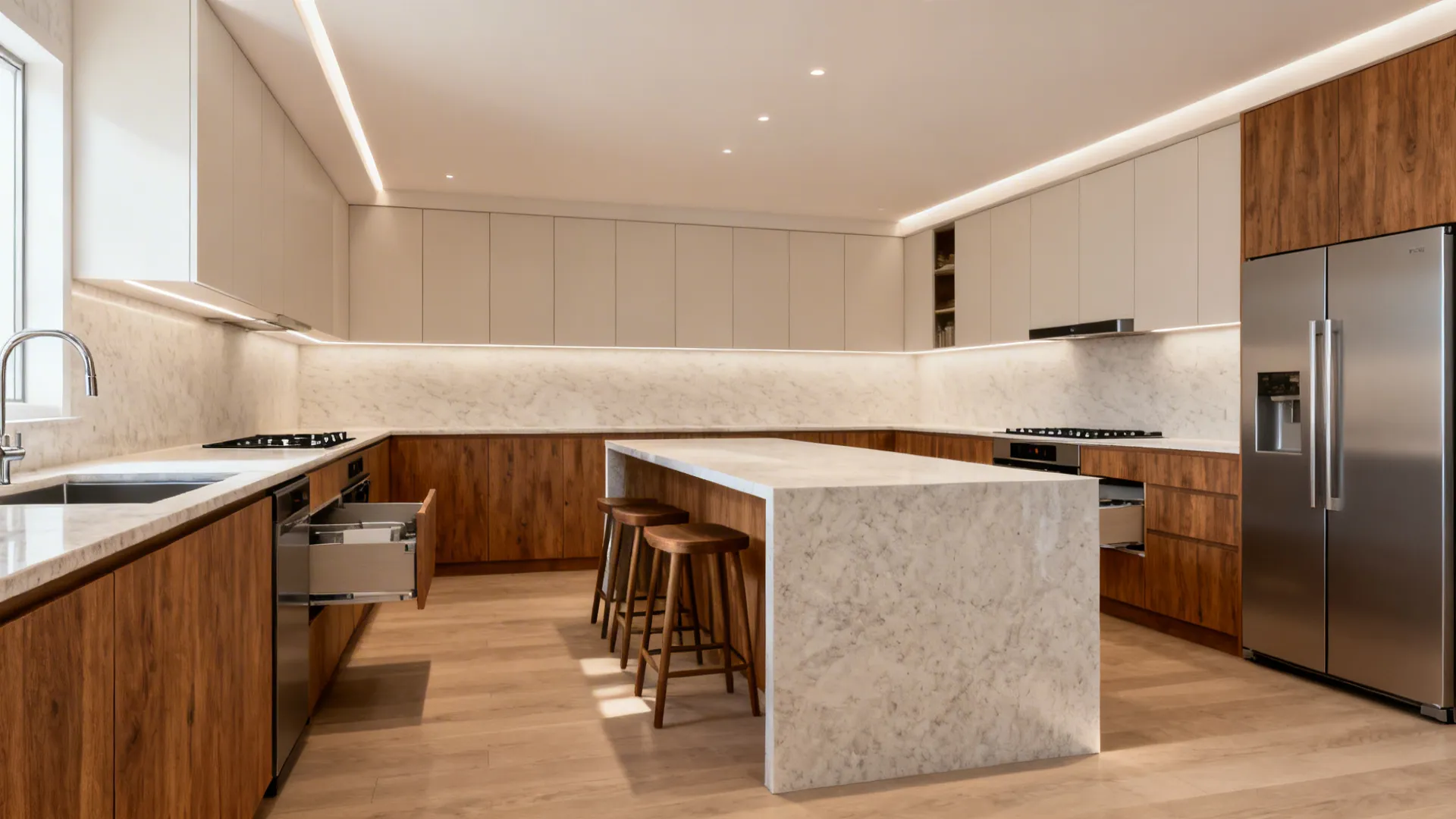 L-Shaped Workflow with a Slim Island