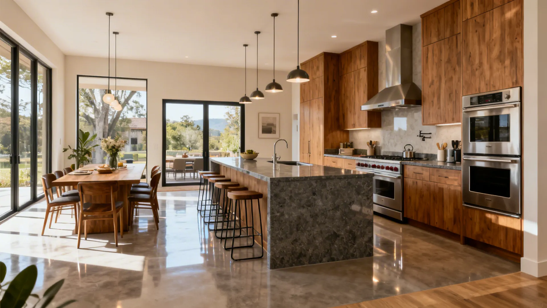 2) L-Shaped Cook Zone with Island Dining