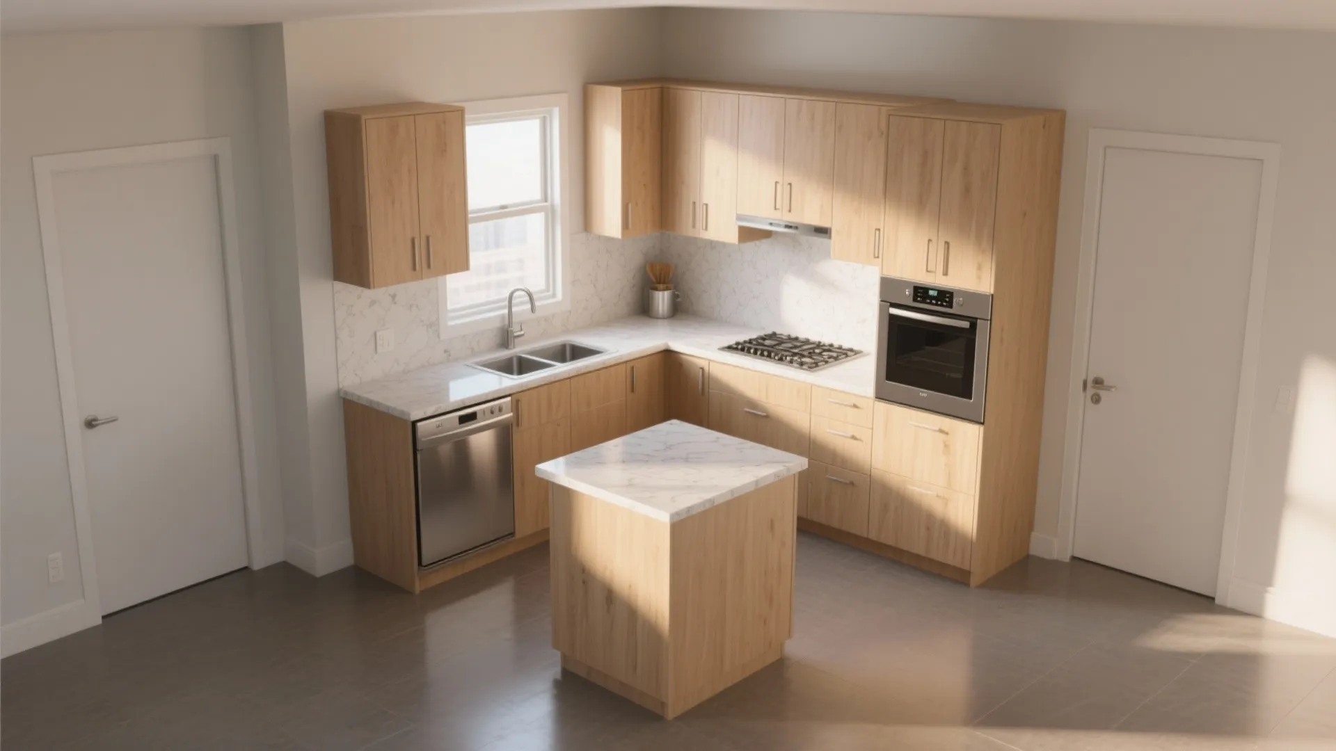 1. L-Shaped Layout with Island