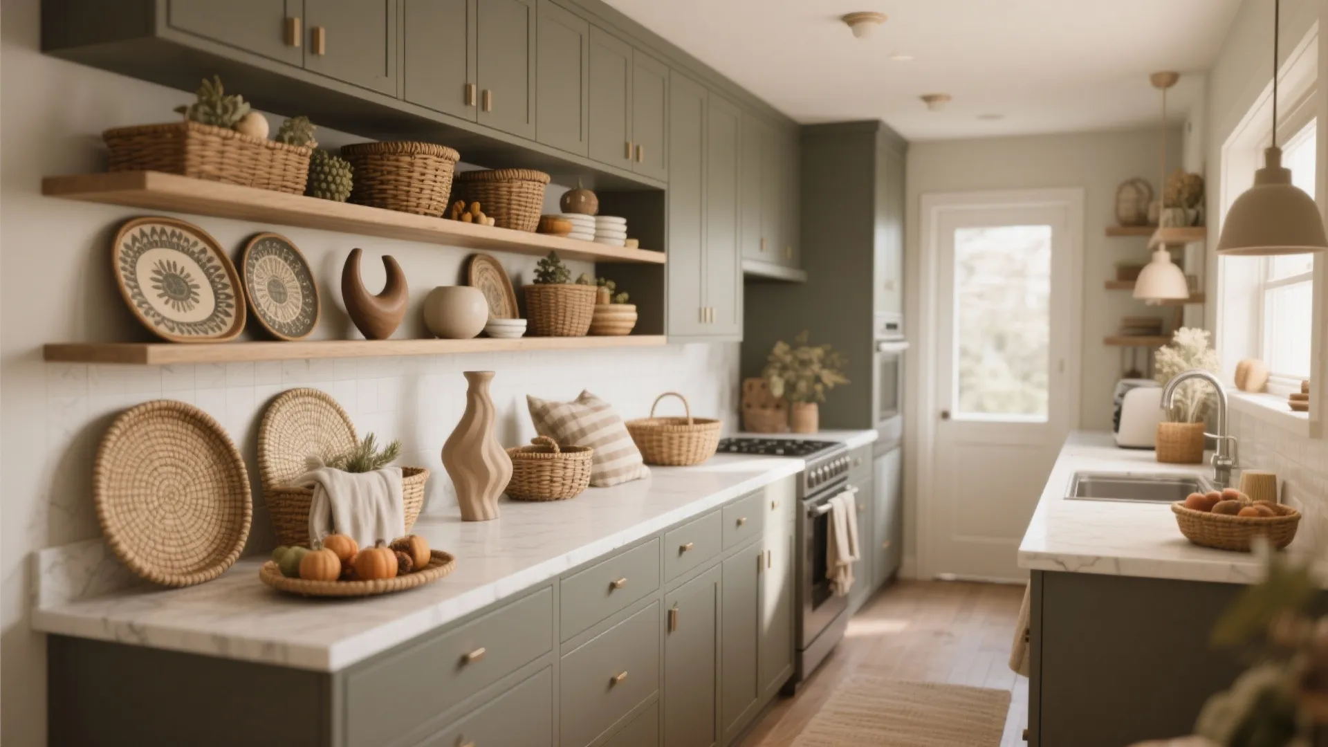 L-shaped small kitchen layout