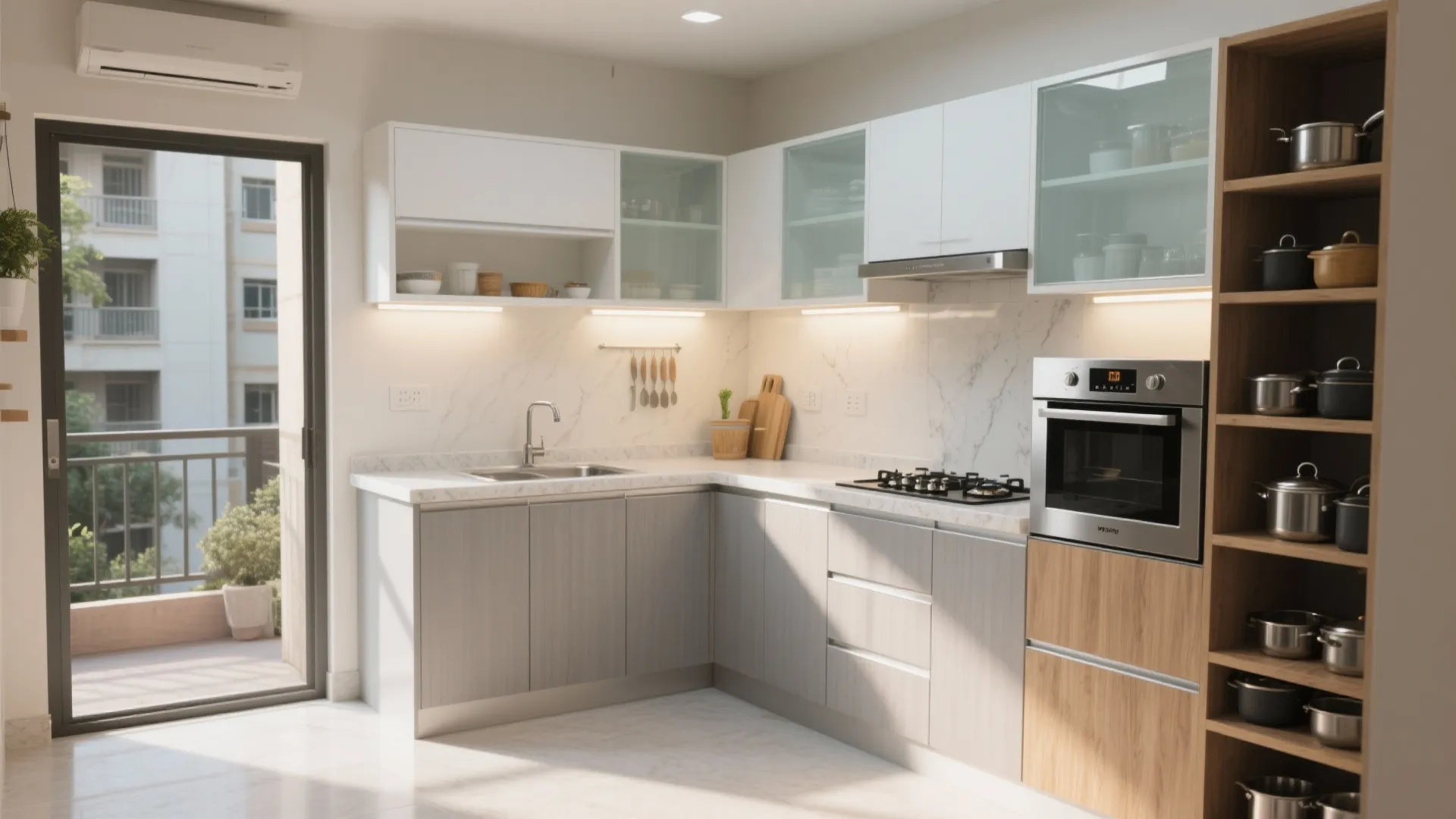 L-shaped Small Kitchen Layout