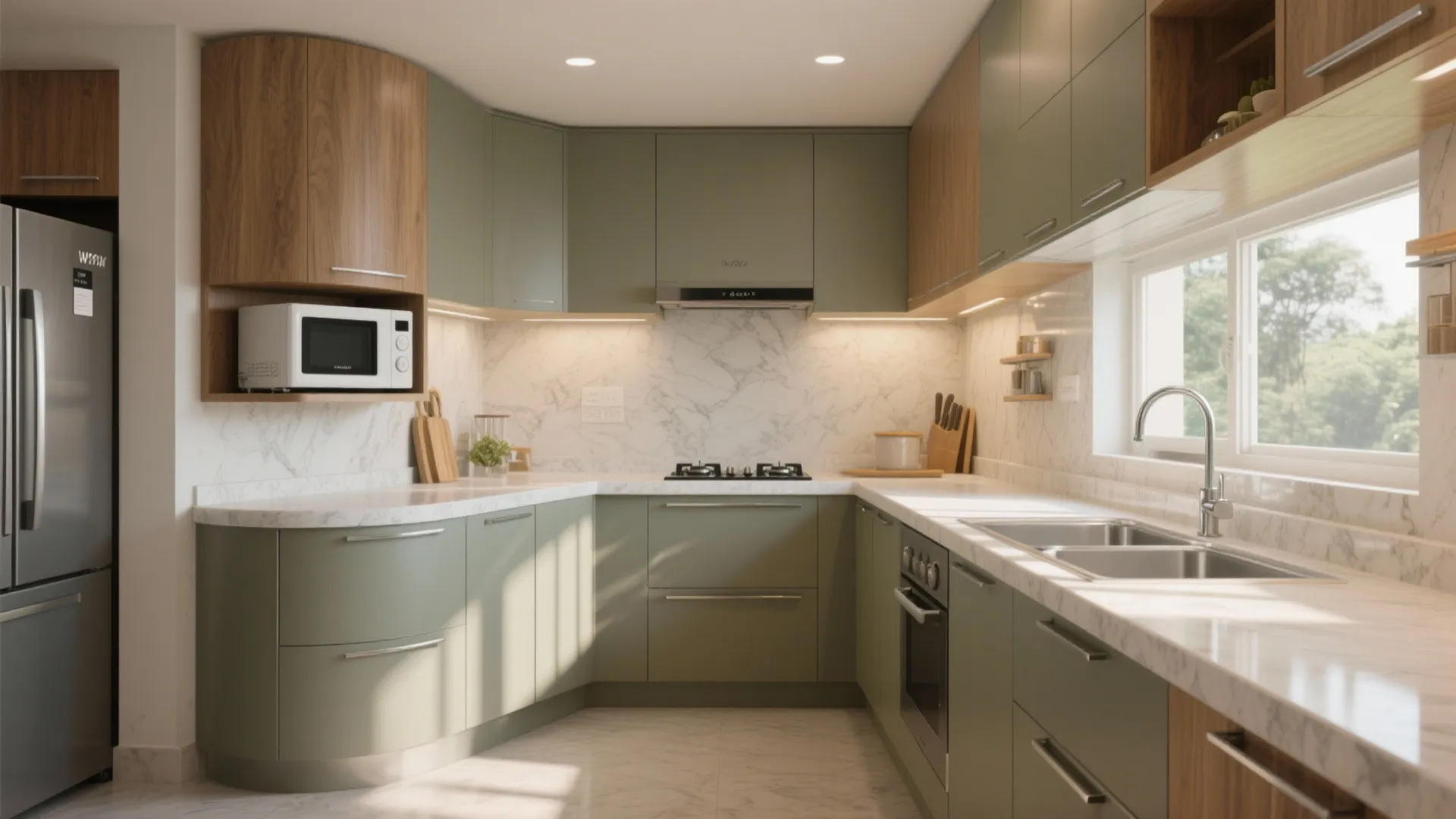 L-Shaped Kitchen Layout, More Counter Space