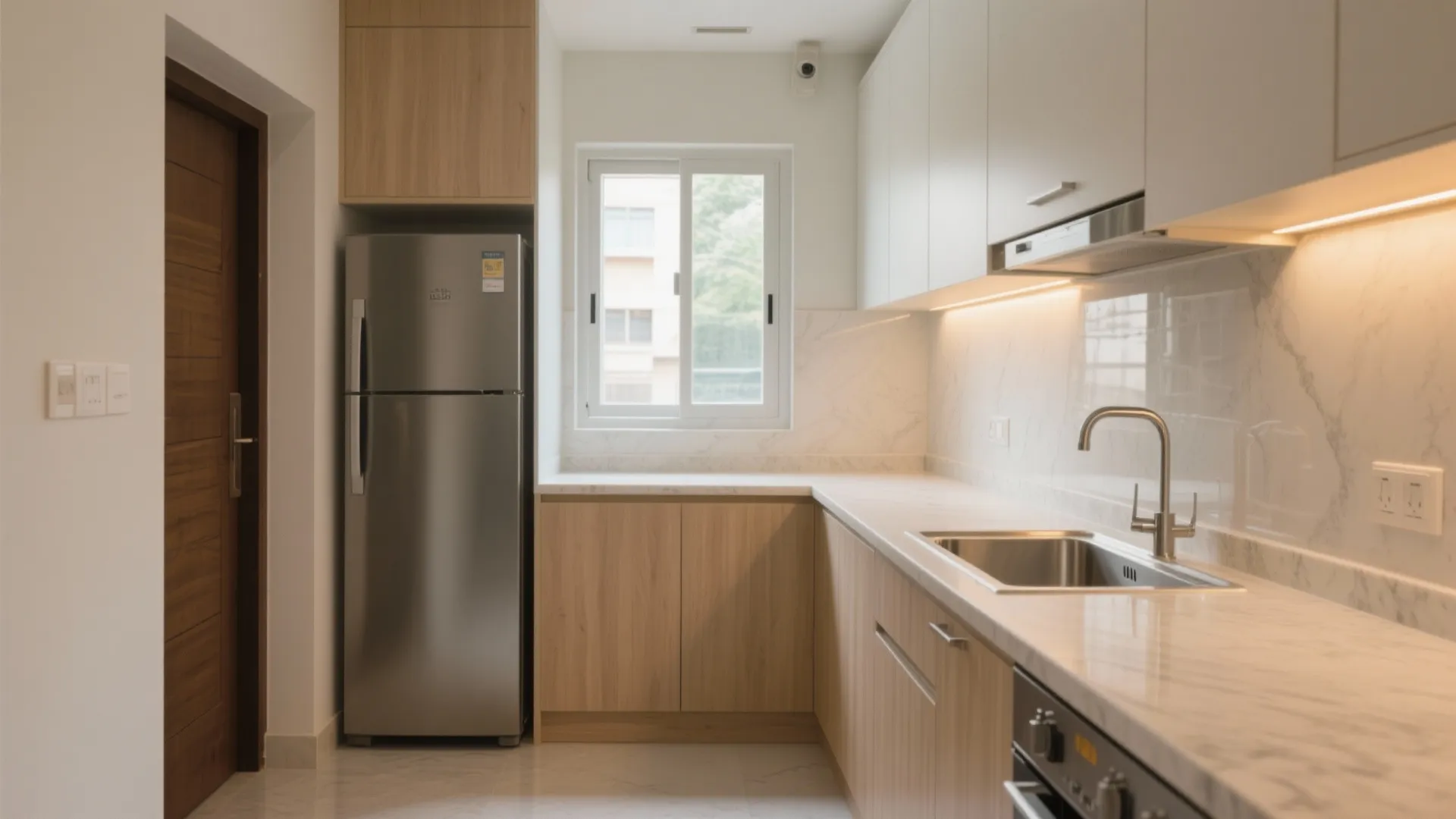 1) L-shaped kitchen that truly fits a Mumbai 1 BHK