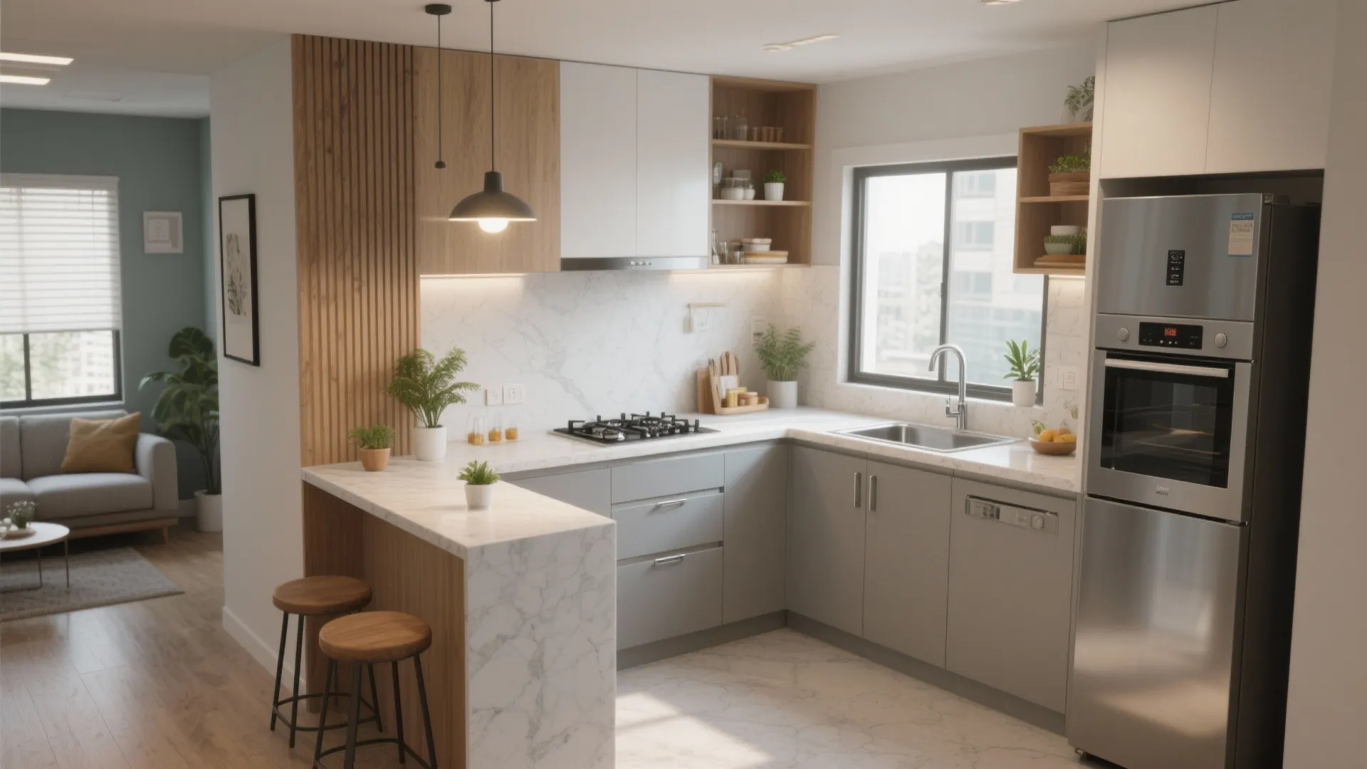 Smart layouts: galley or L-shaped for effortless cooking flow