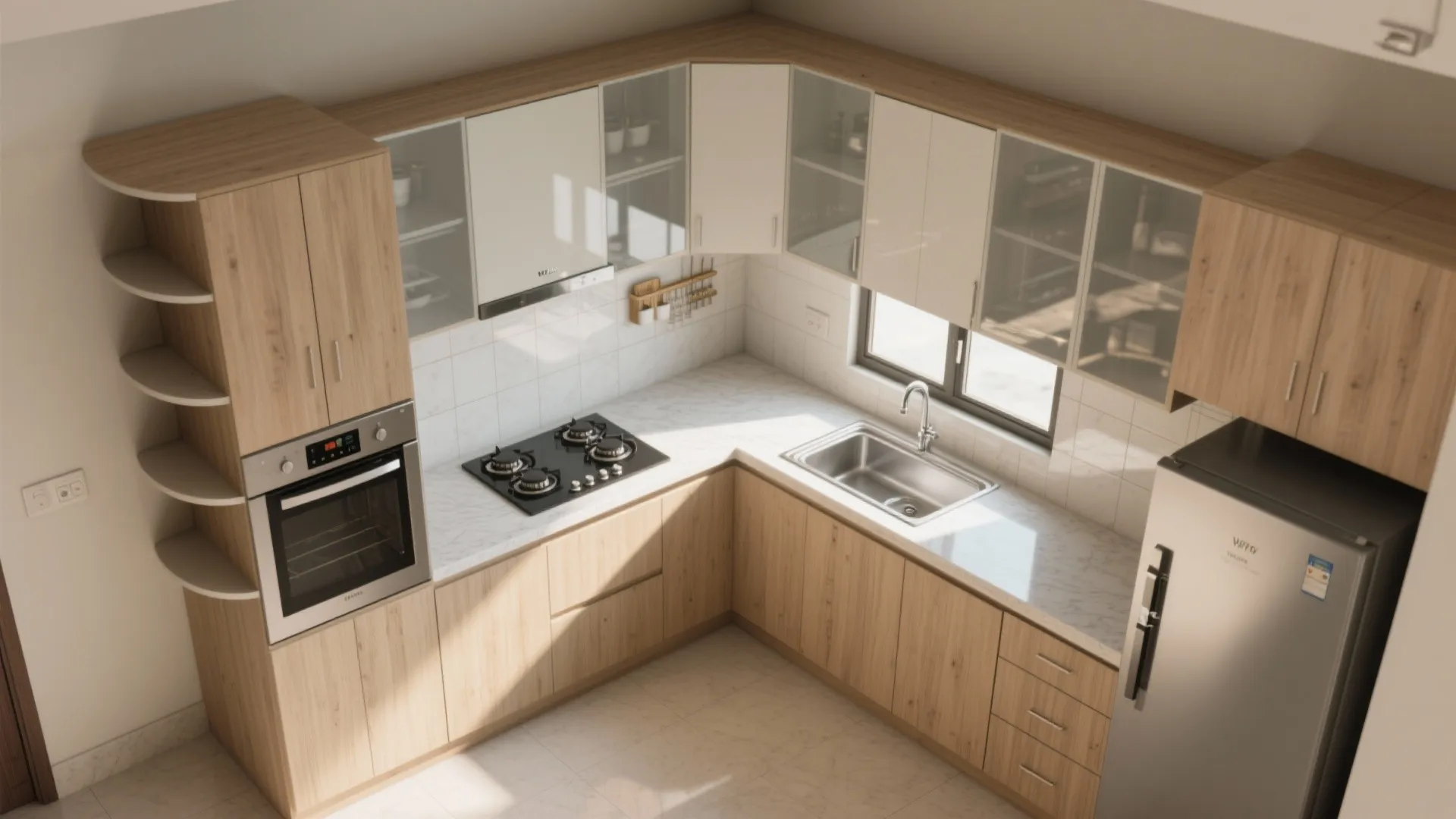 An L-shaped small kitchen that actually works