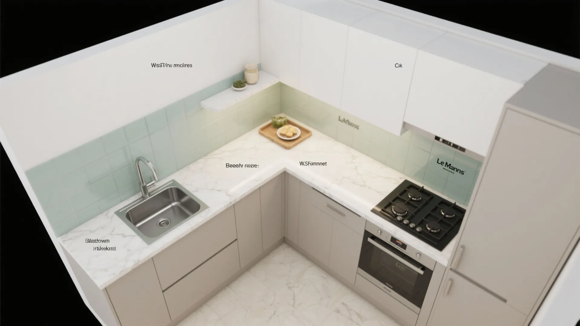 L-shaped kitchen to unlock more counter space