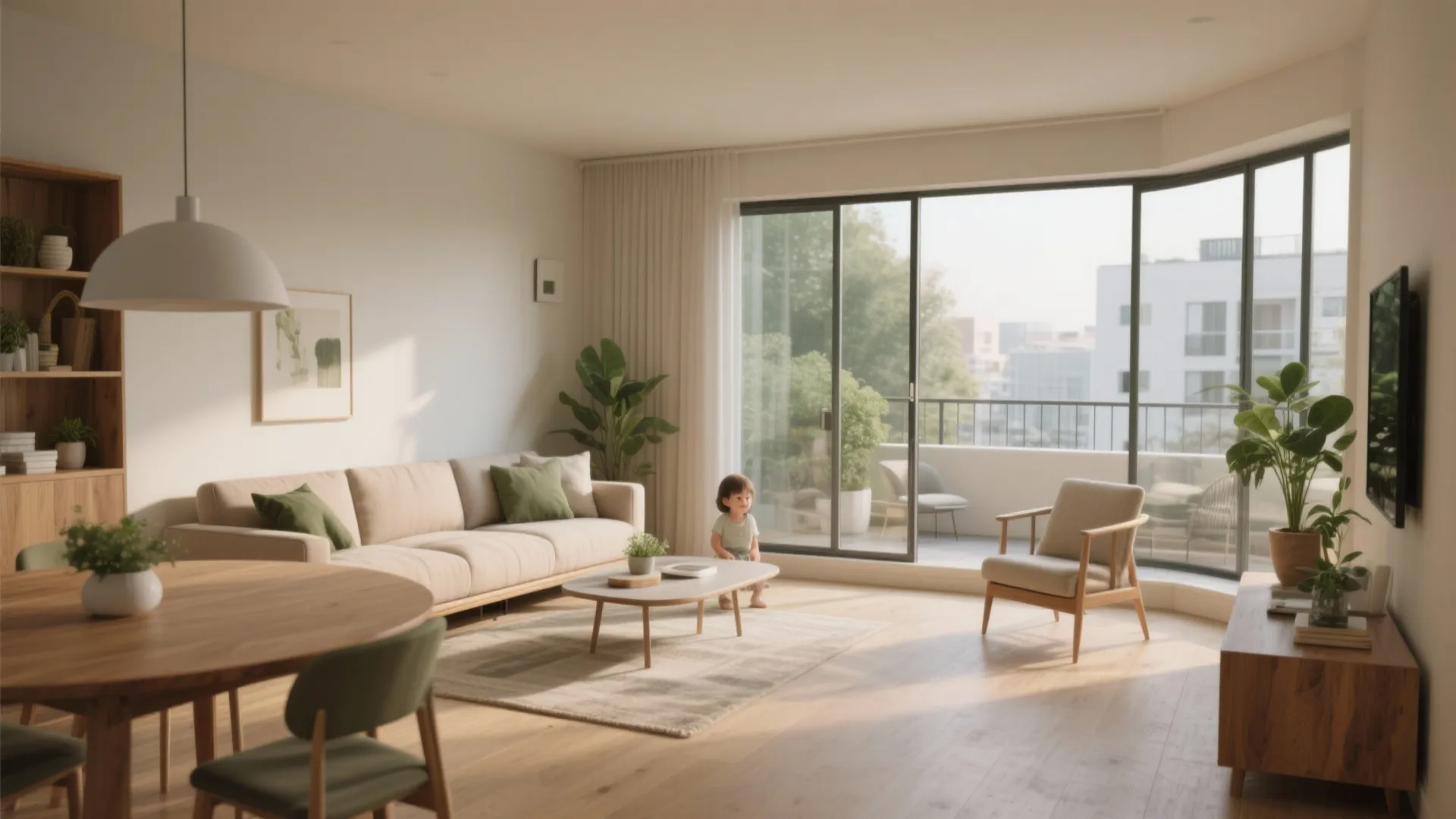 L-Shaped Living That Embraces the Balcony