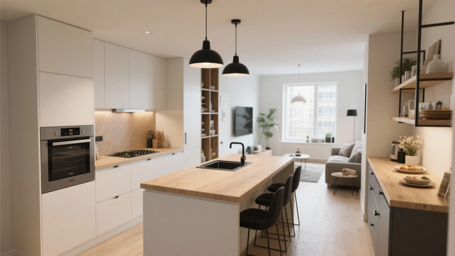 2. L-shaped Open Kitchen