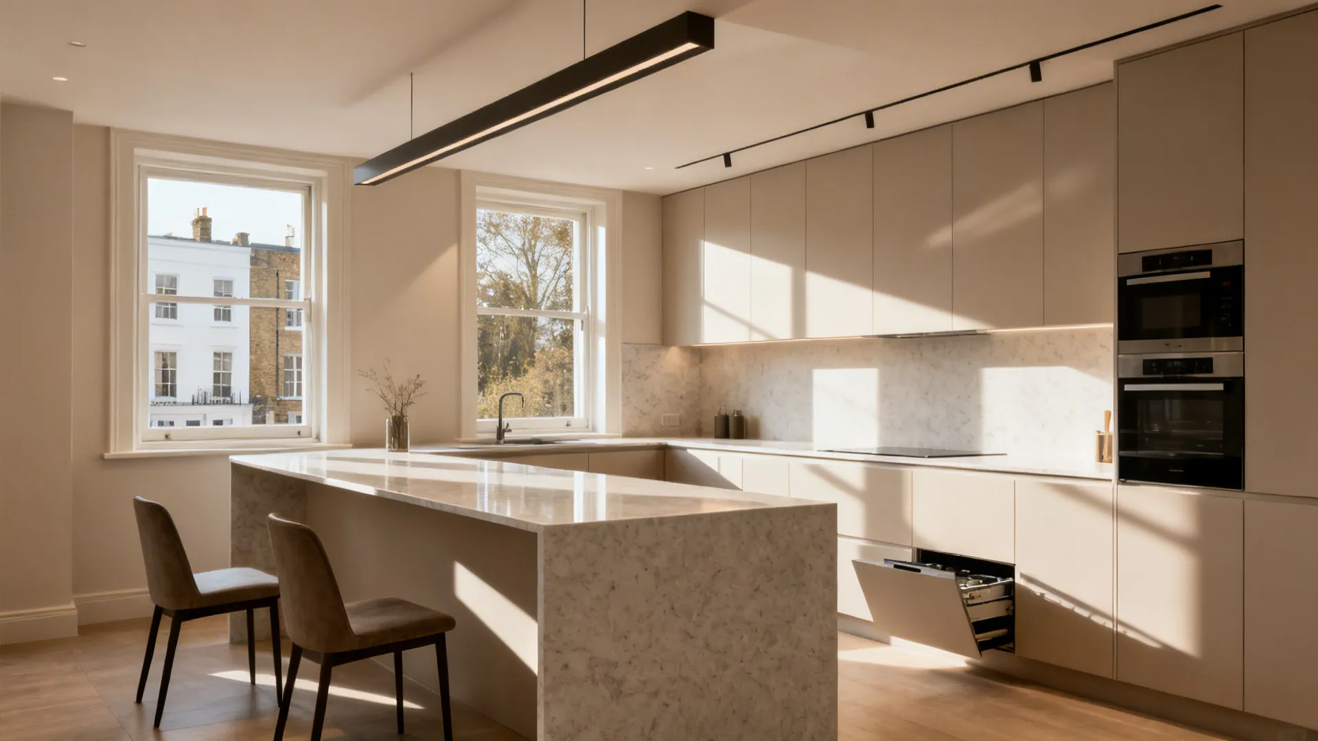 L-Shaped Layouts with Peninsula Perch