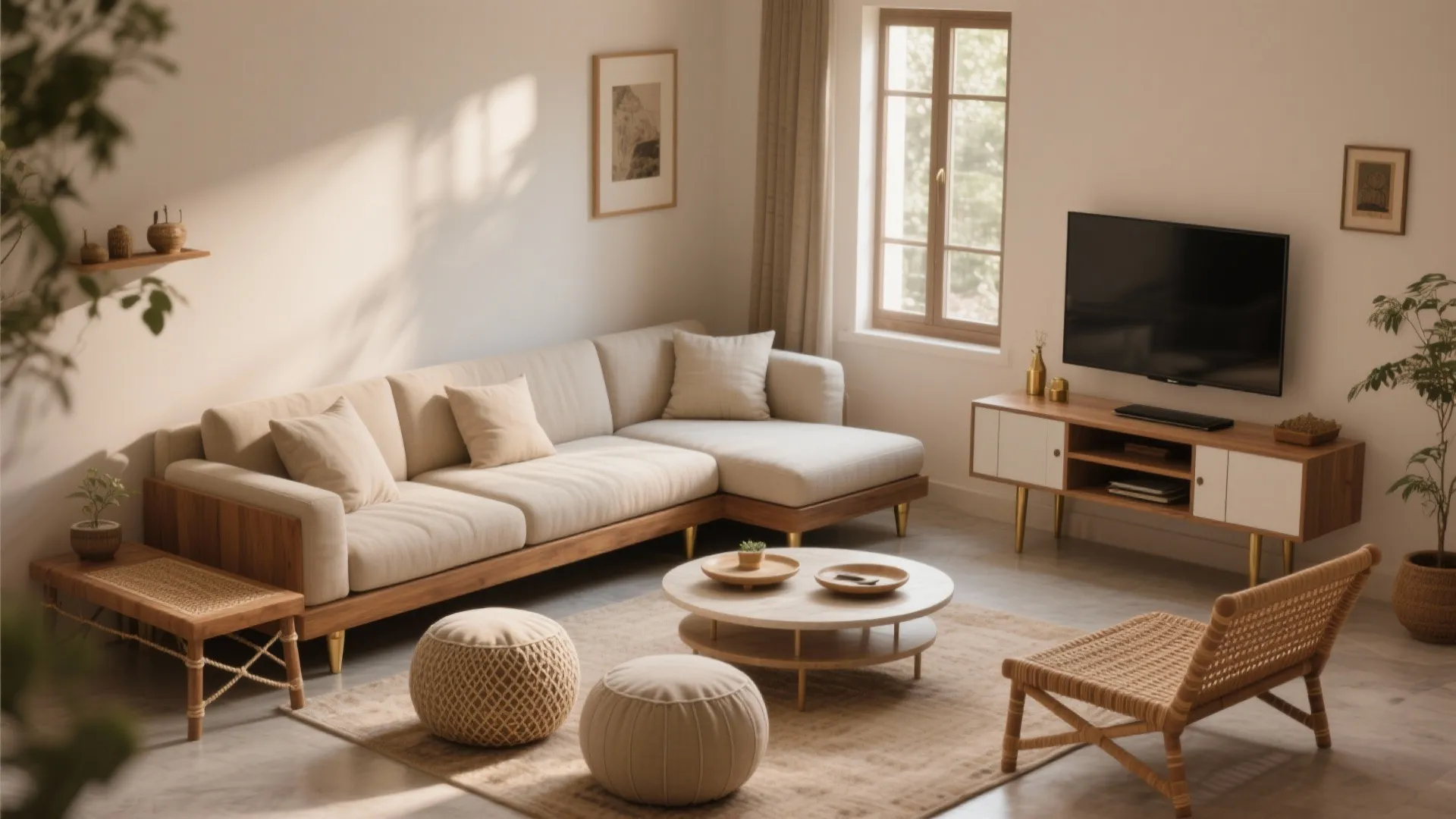 Flexible L-shaped seating with movable add-ons