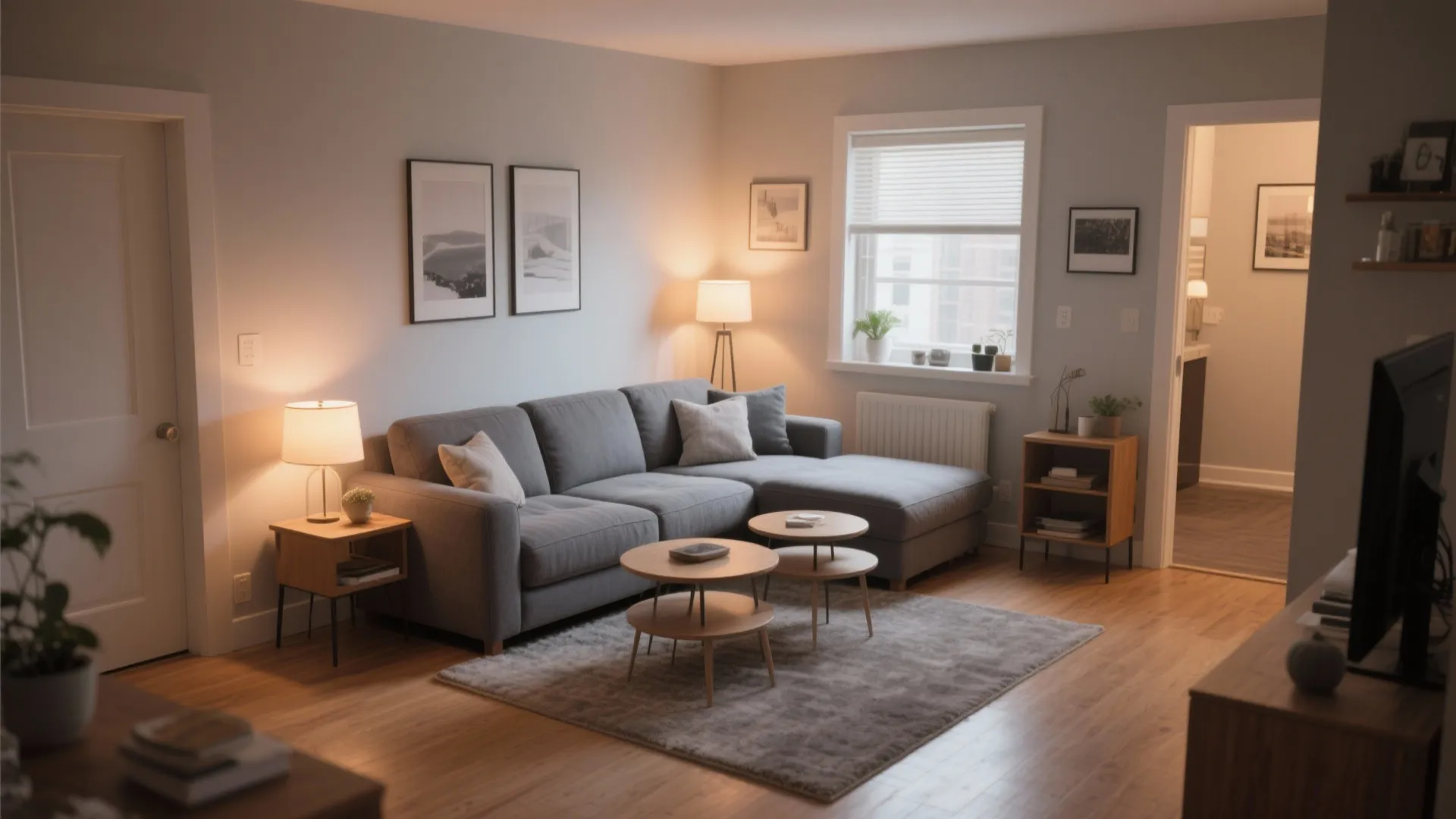 6. L-shape sectional in a corner