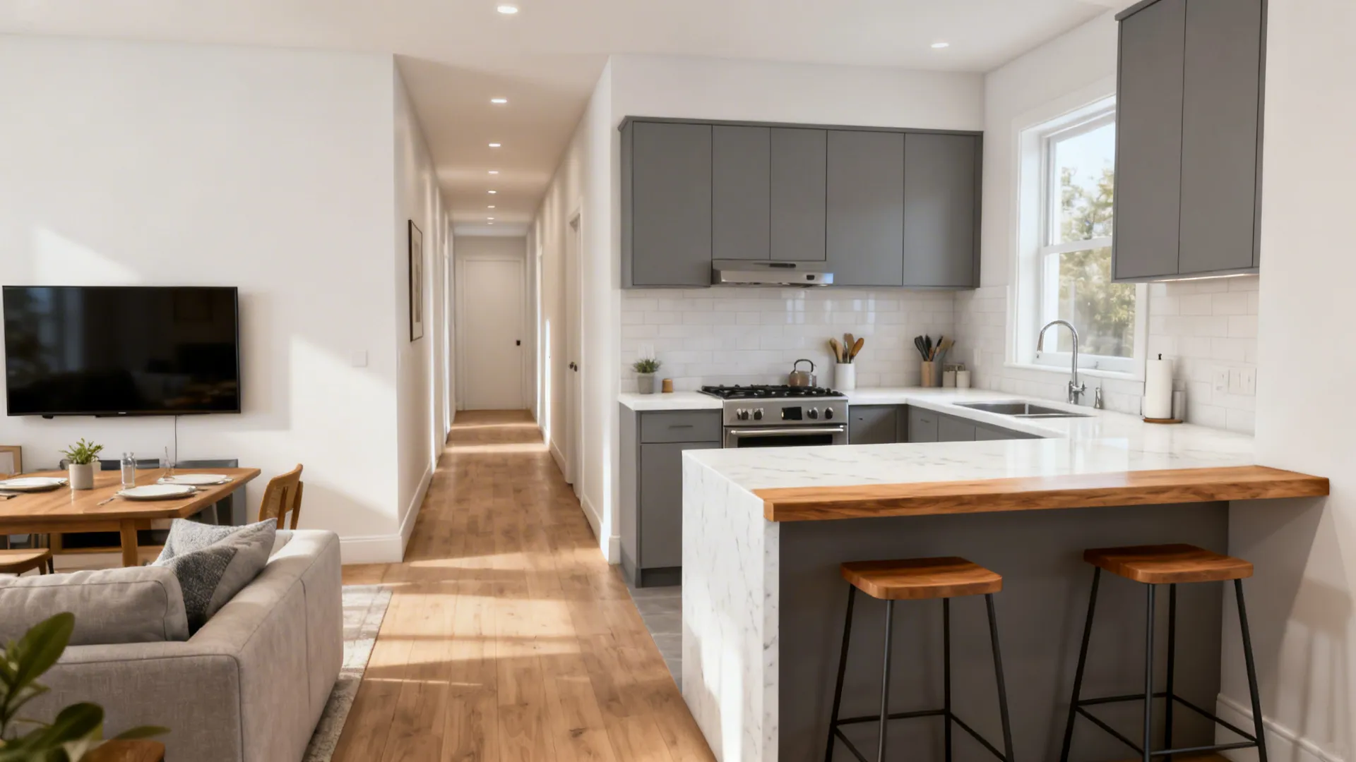 L-Shaped Layout to Free Up Social Space