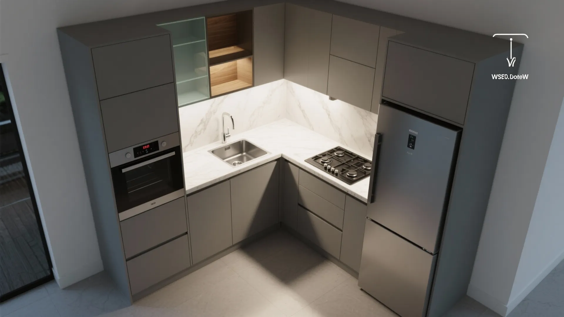 L-Shaped Layout, More Counter Space