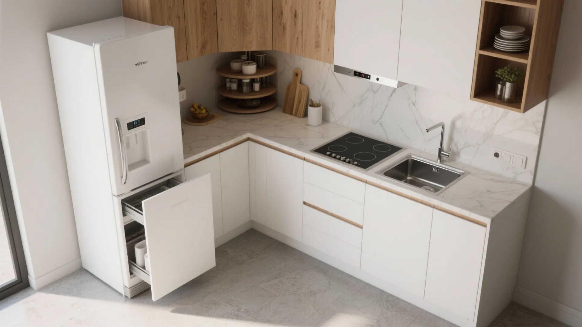 L-Shaped Small Kitchen Layout