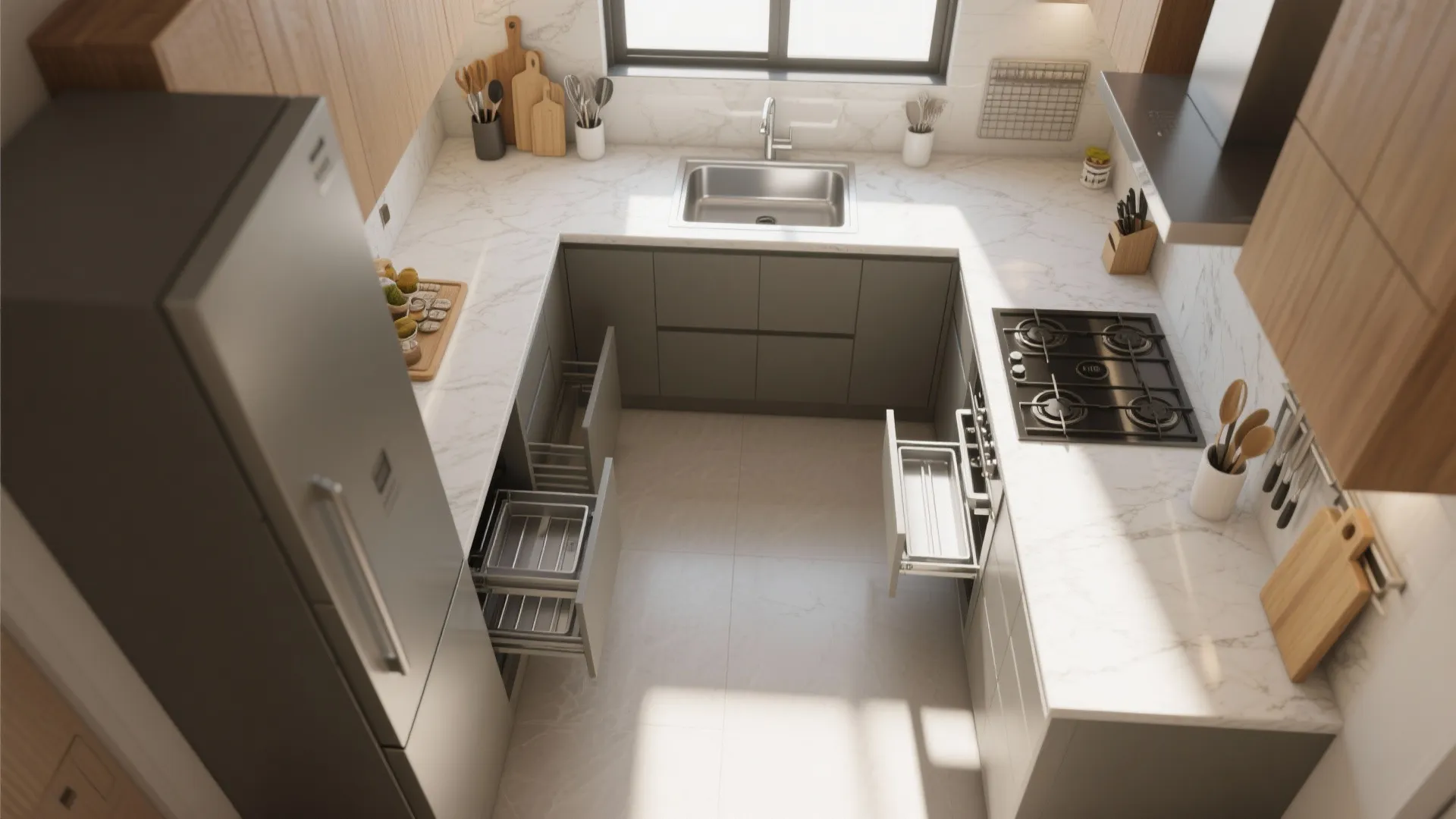 L-Shaped Small Kitchen Layout