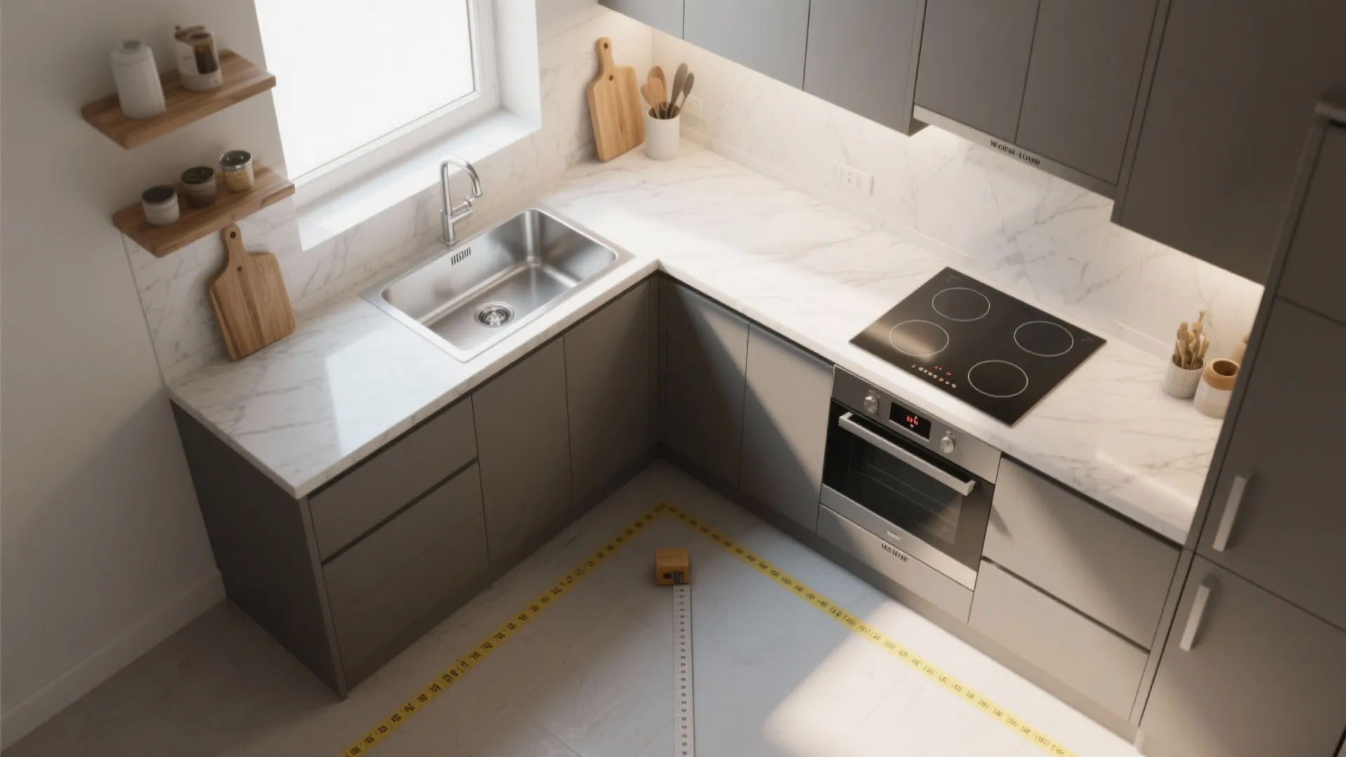 Work zones in an L-shape (or a disciplined one-wall)