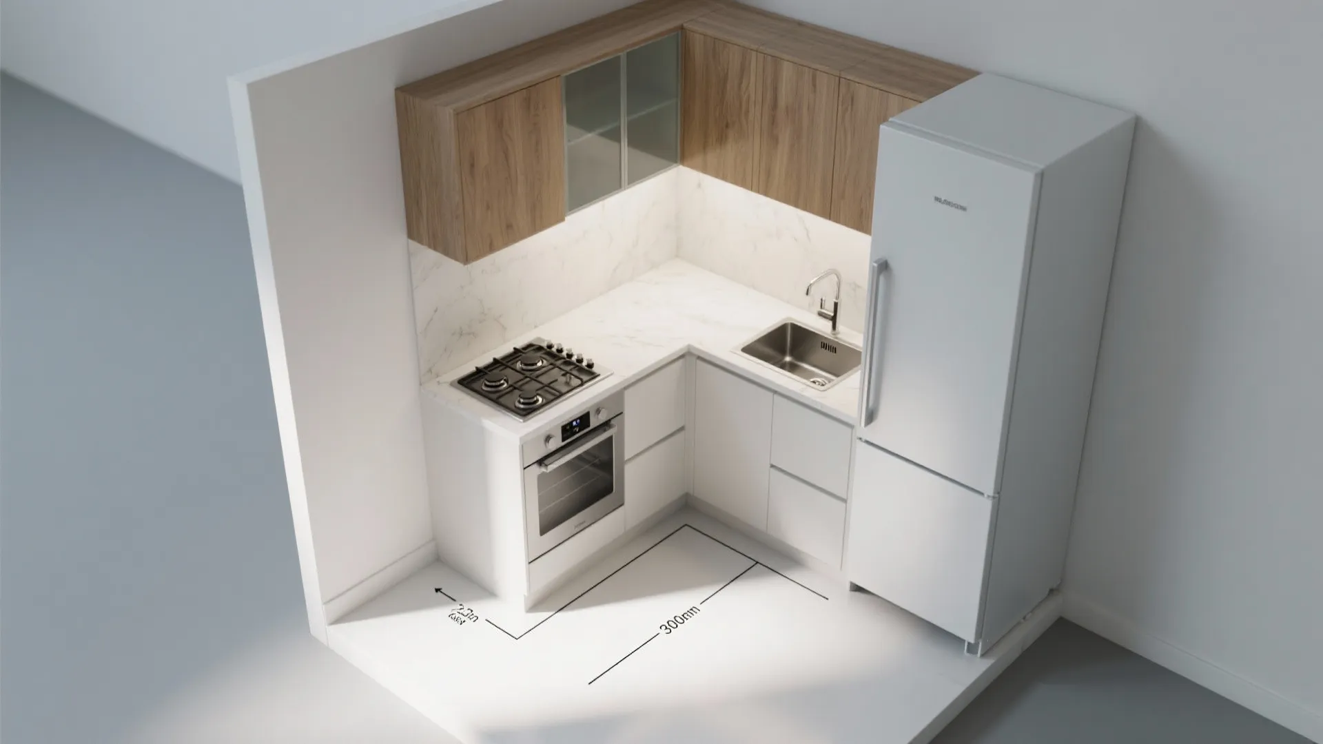 L-Shaped Small Kitchen Layout