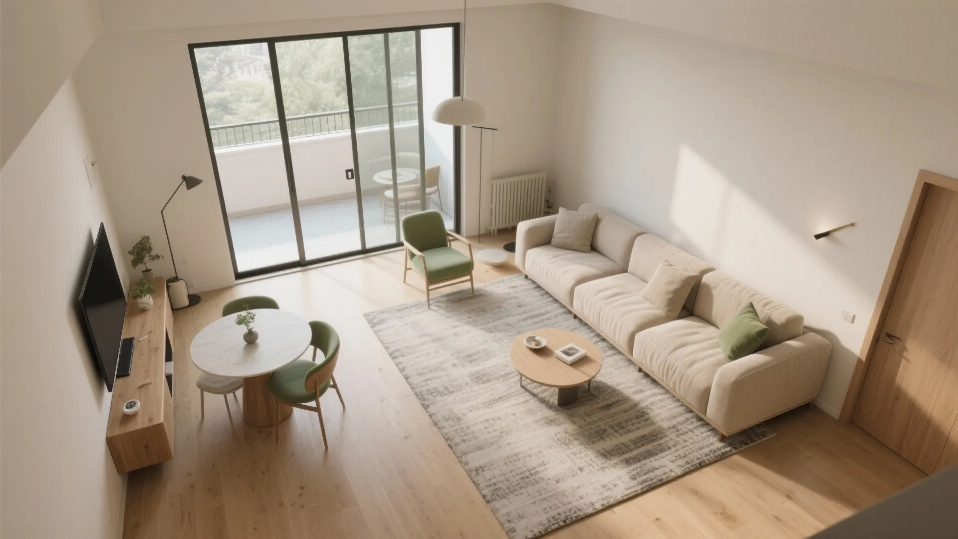 L-Shaped Living That Embraces the Balcony