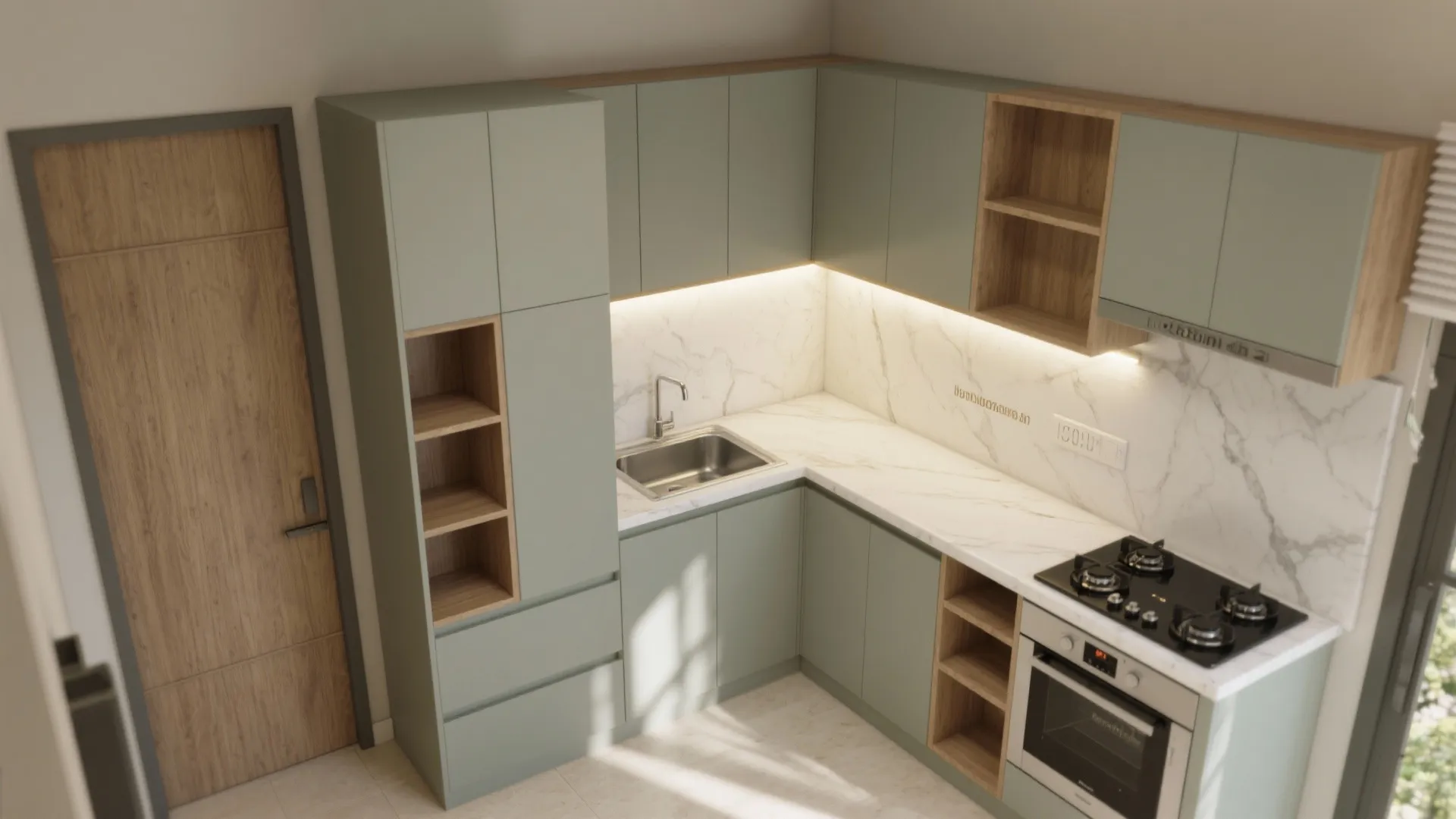L-shaped kitchen that actually flows