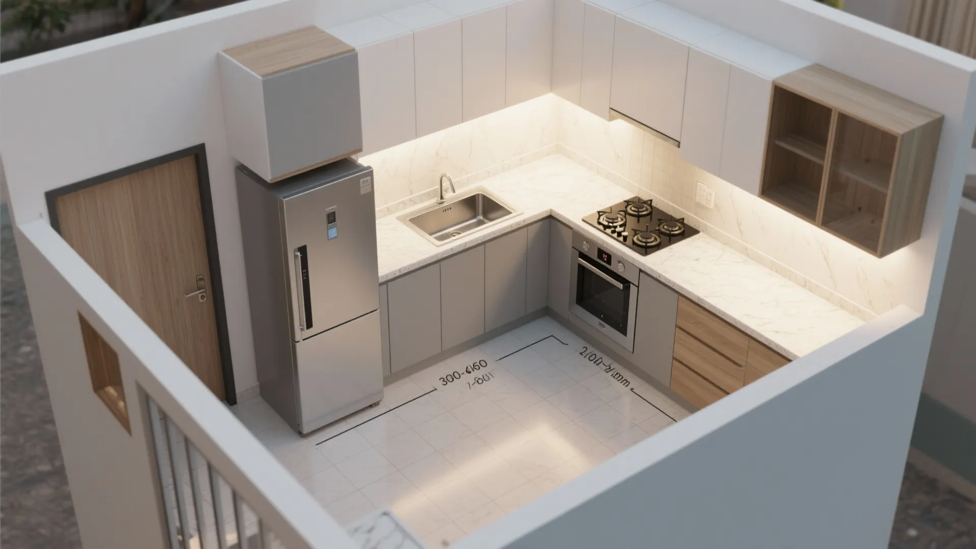 L-Shaped Kitchen with a Breakfast Ledge