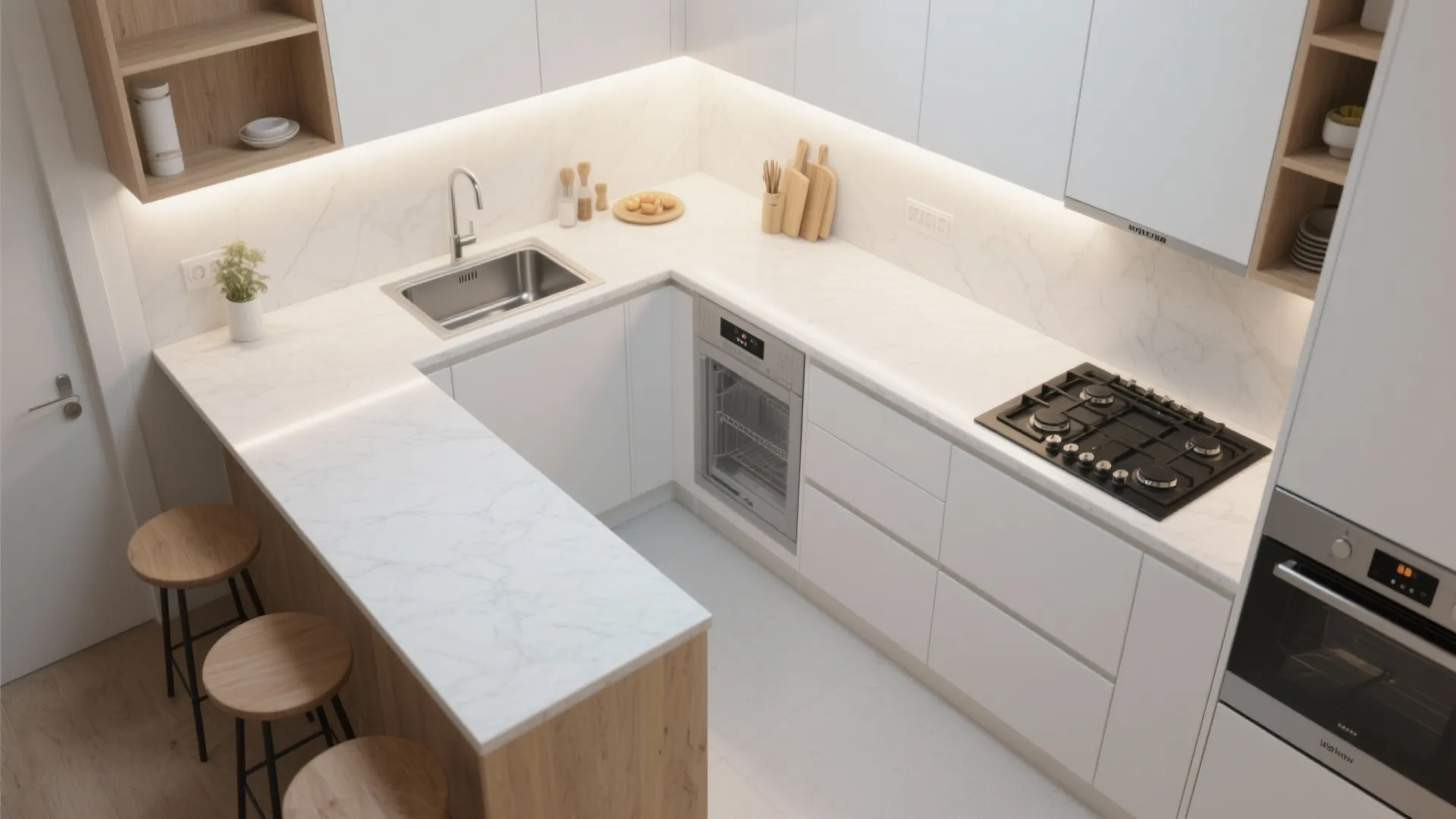 L-Shaped Layouts for Small Kitchens